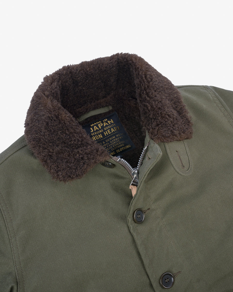 IHM-37-GRN Oiled Whipcord N1 Deck Jacket - Army Green - 9