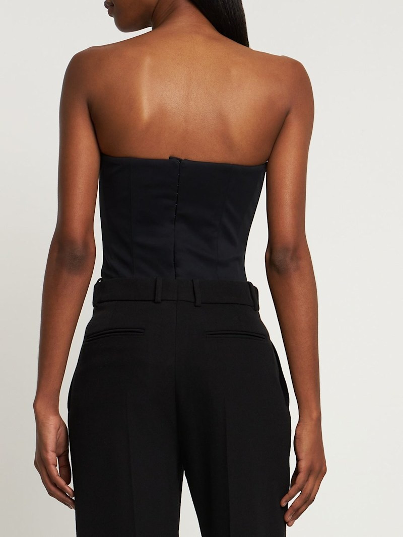 Viscose bustier top w/ flower appliqués 3