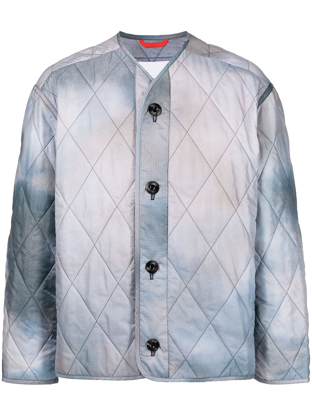 diamond-quilt tie-dye jacket - 1