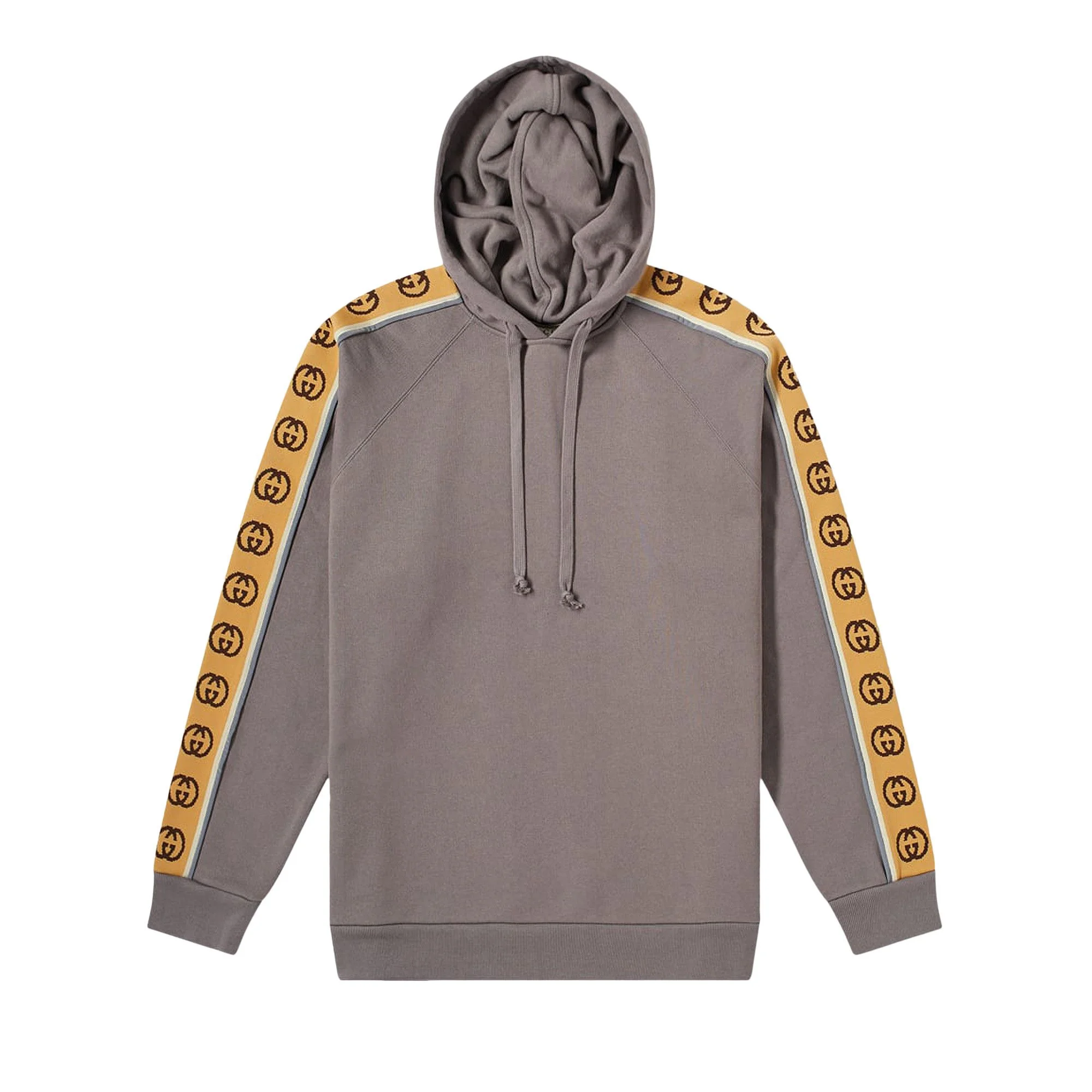 Gucci Tape Detail Popover Hoodie 'Smoke Grey' - 1