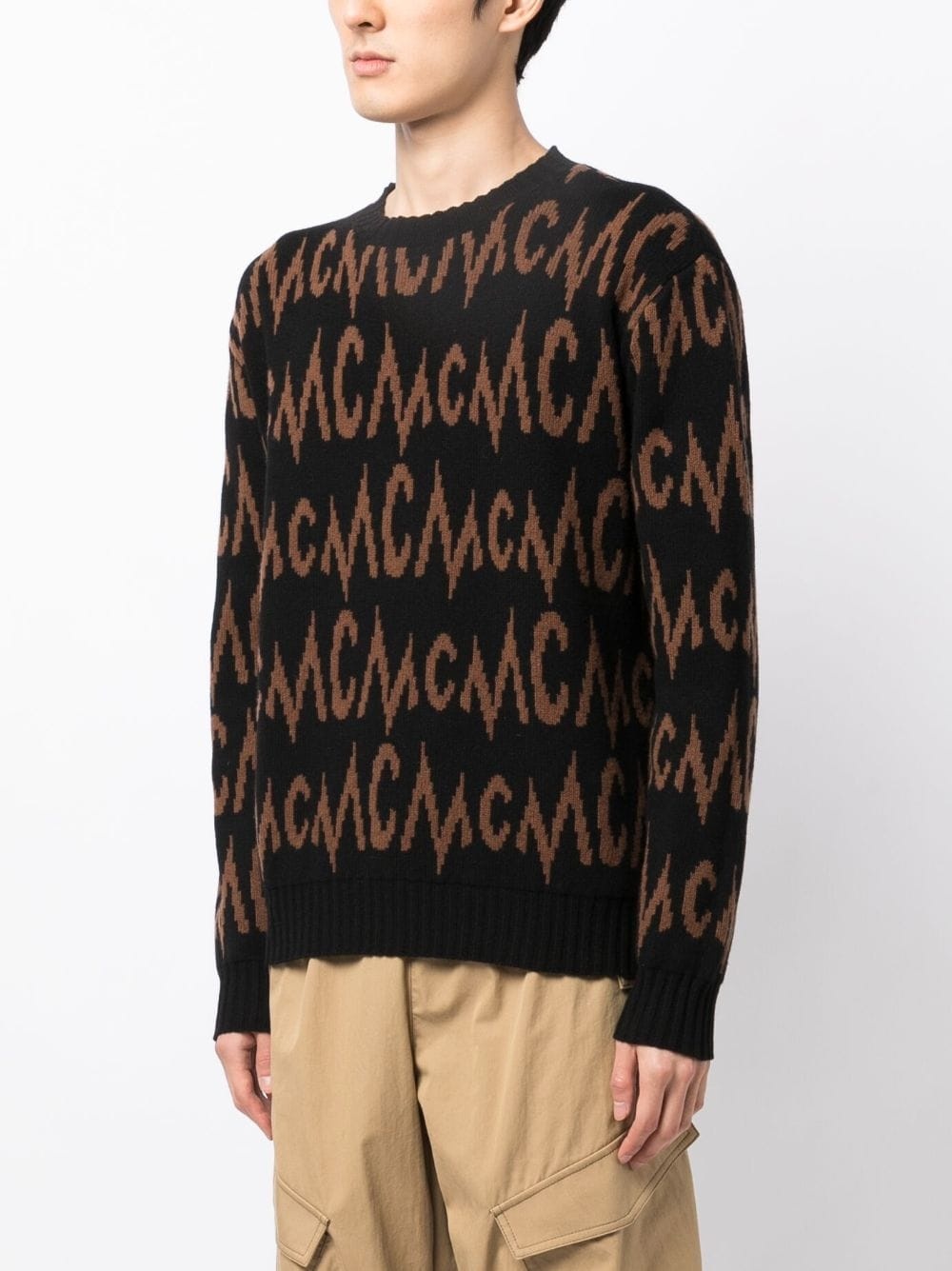 intarsia-knit logo cashmere jumper - 3