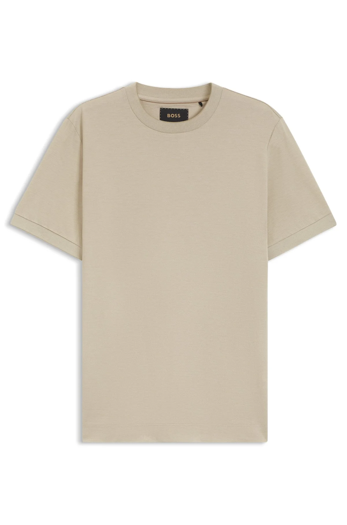 LUX COTTON T-SHIRT WITH FINE-LINE COLLAR - 1