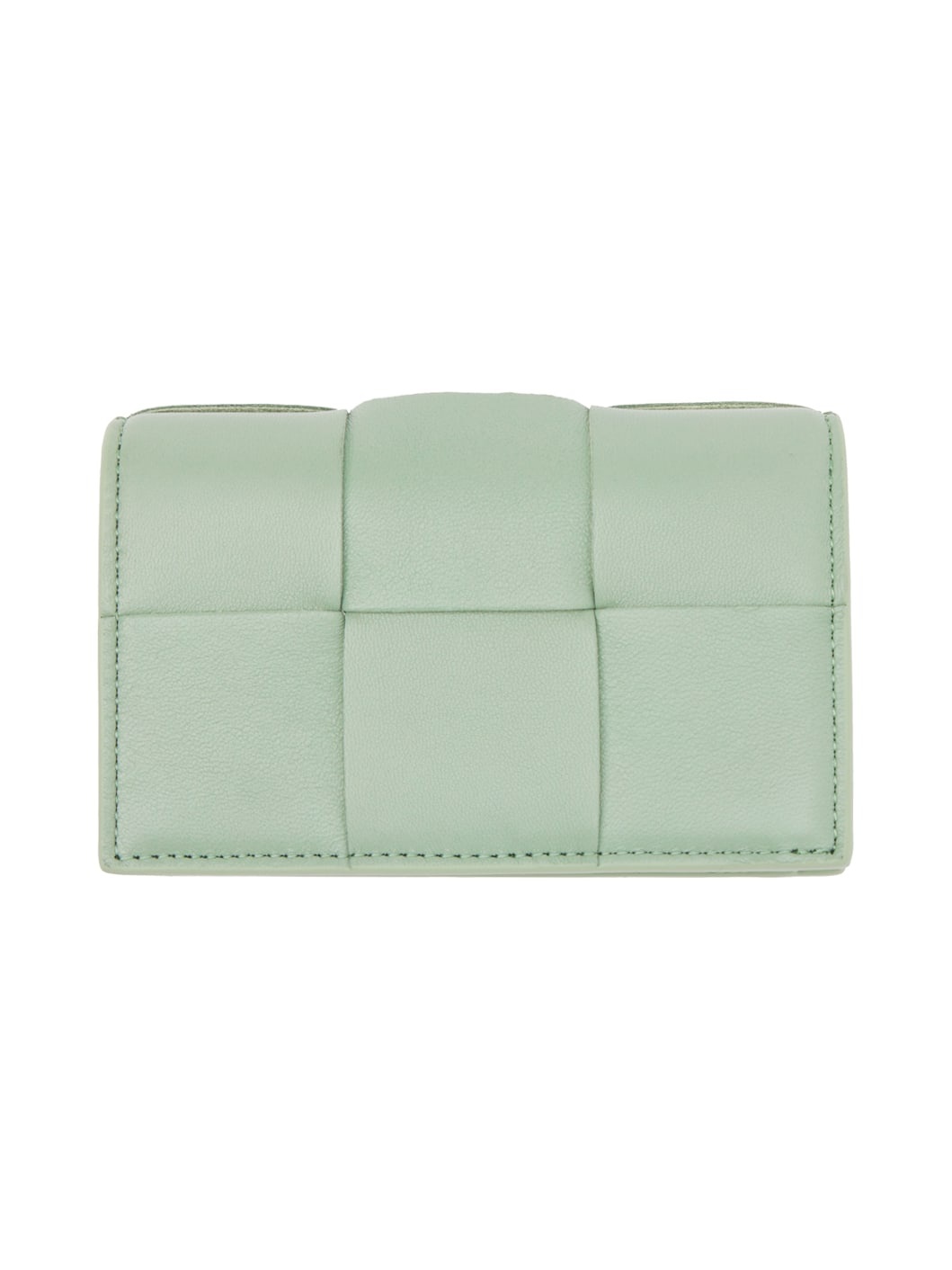 Green Intrecciato Card Holder - 2