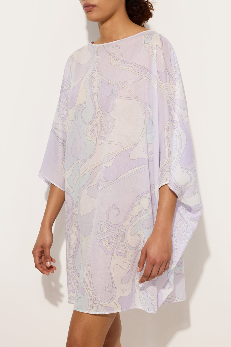 ORCHIDEE PRINT SHORT COTTON KAFTAN 5