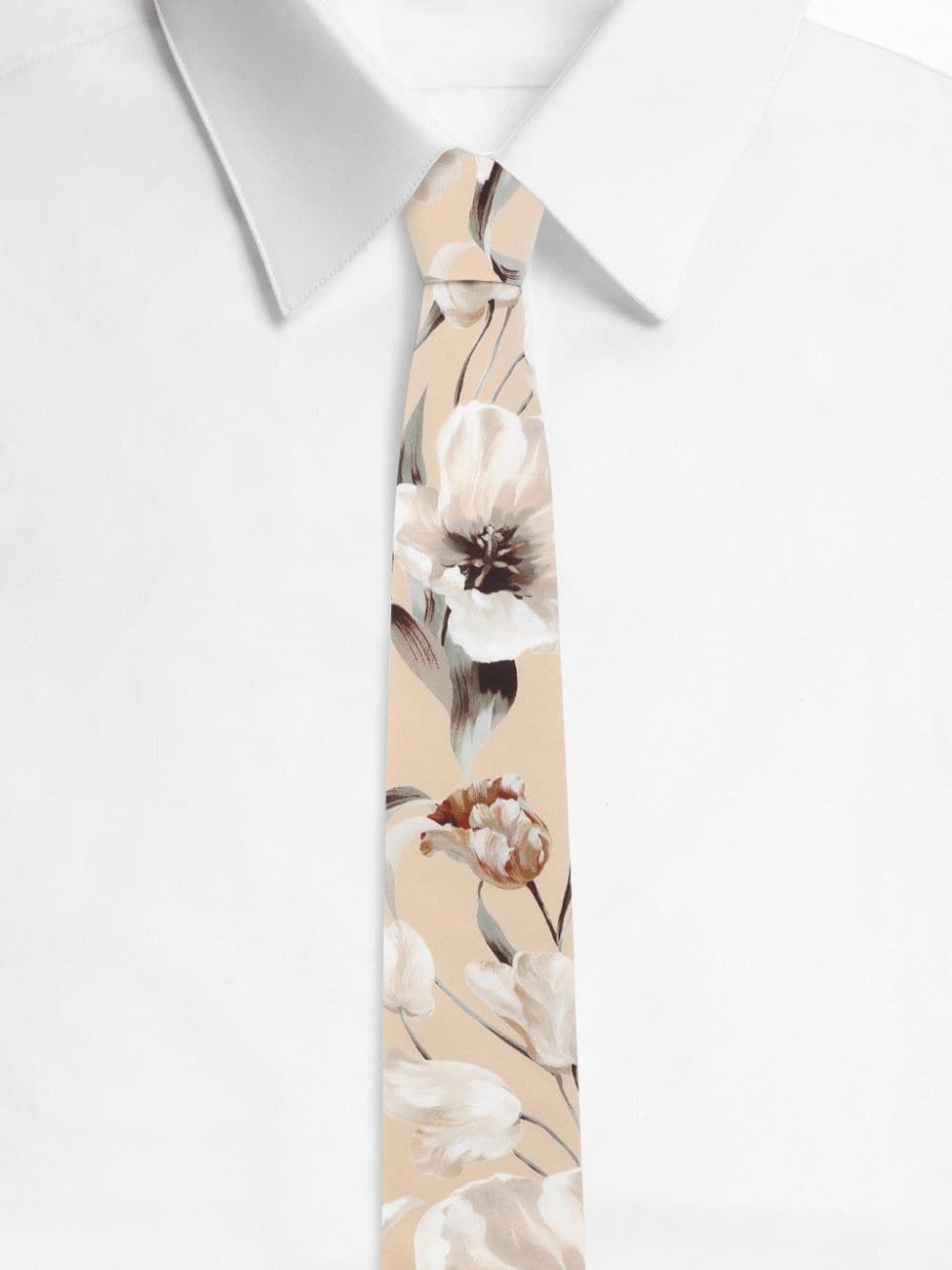 floral-print cotton tie - 2
