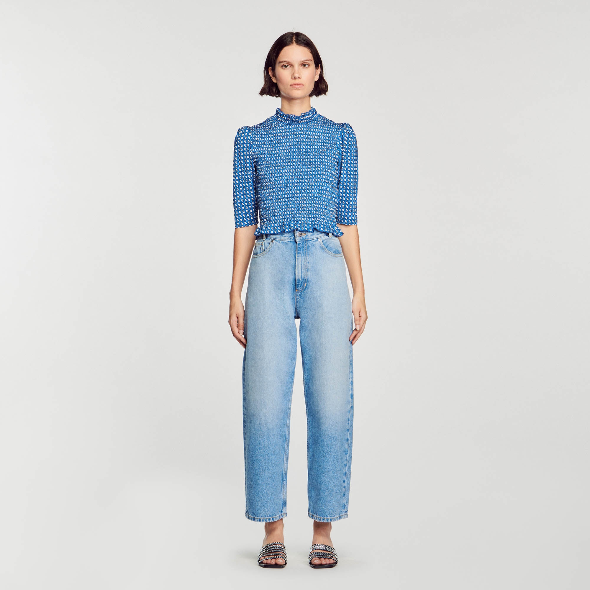 SMOCKED PRINTED TOP - 3