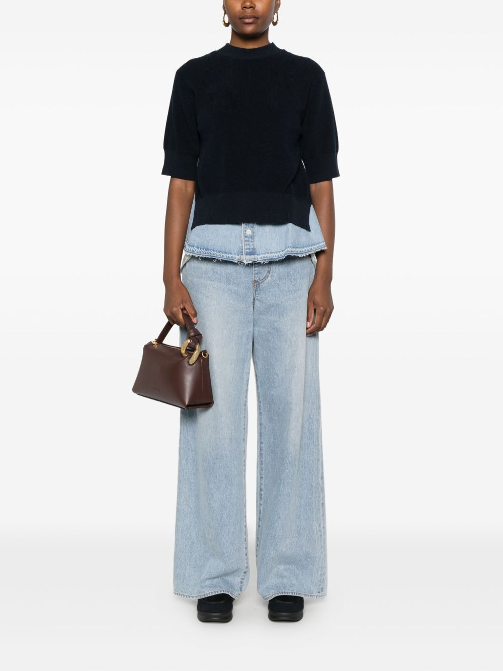 panelled cotton jeans - 2