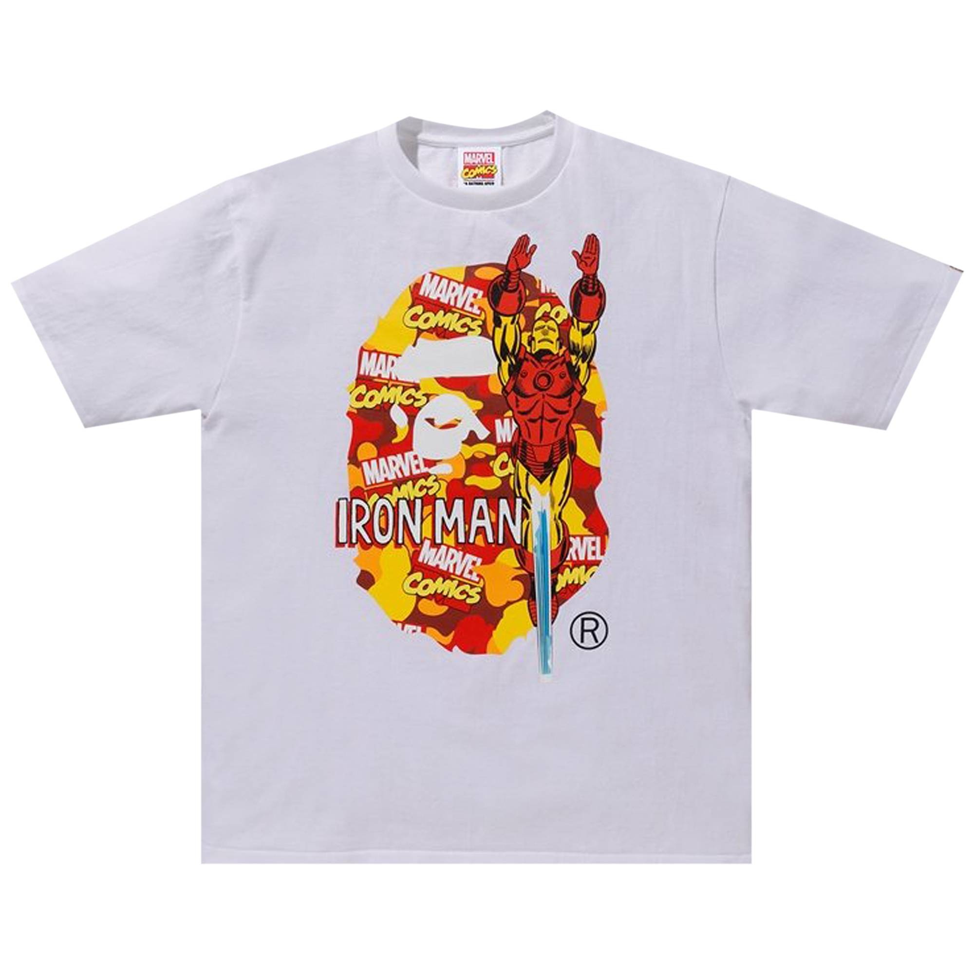 BAPE x Marvel Camo Iron Man Tee 'White' - 1