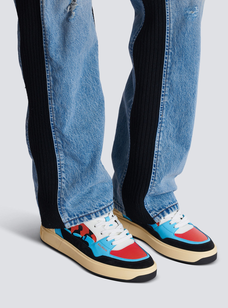 Balmain Calfskin B-Court Flip trainers with Prince Gyasi print outlook