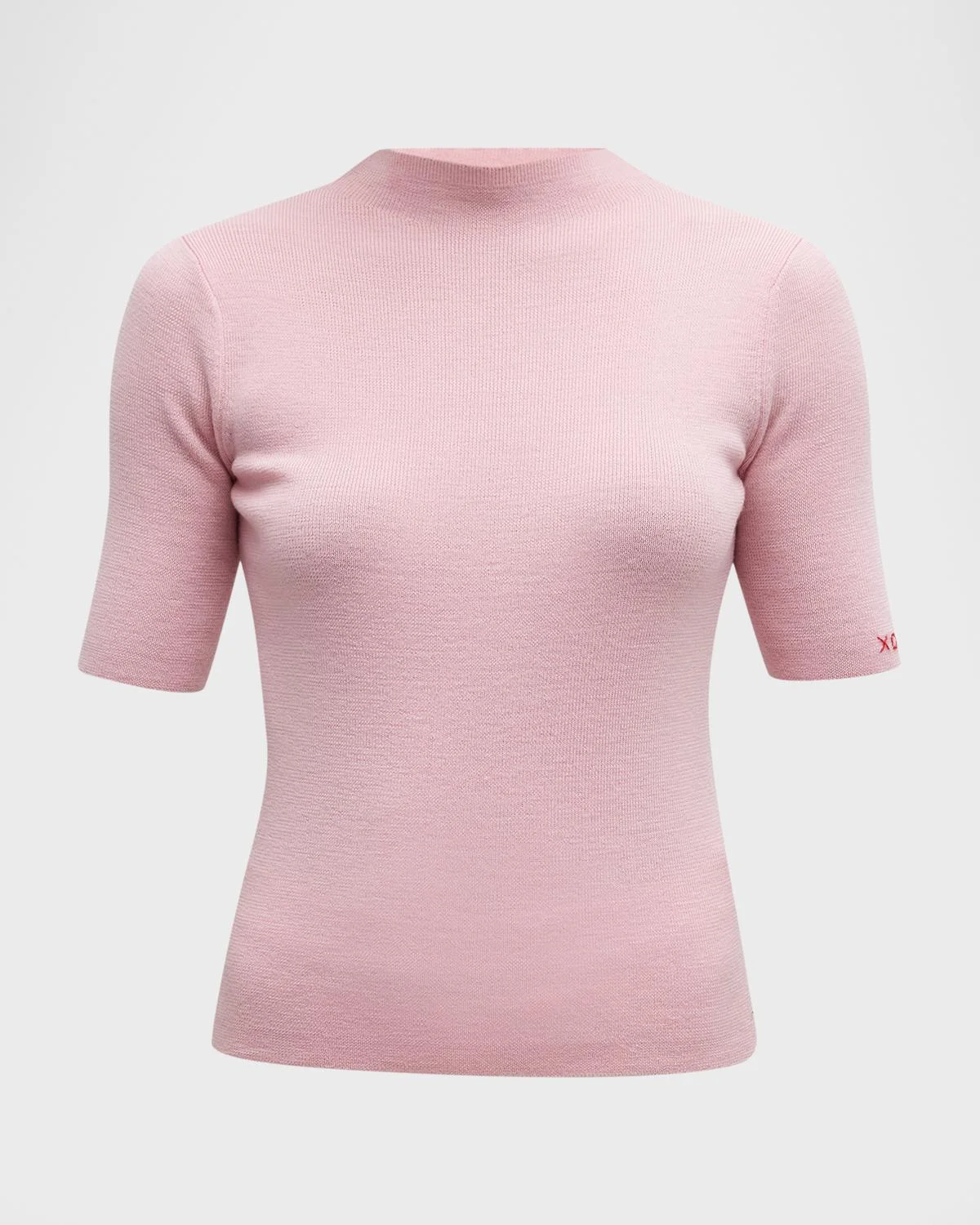Marie Mock-Neck Short-Sleeve Sweater - 1