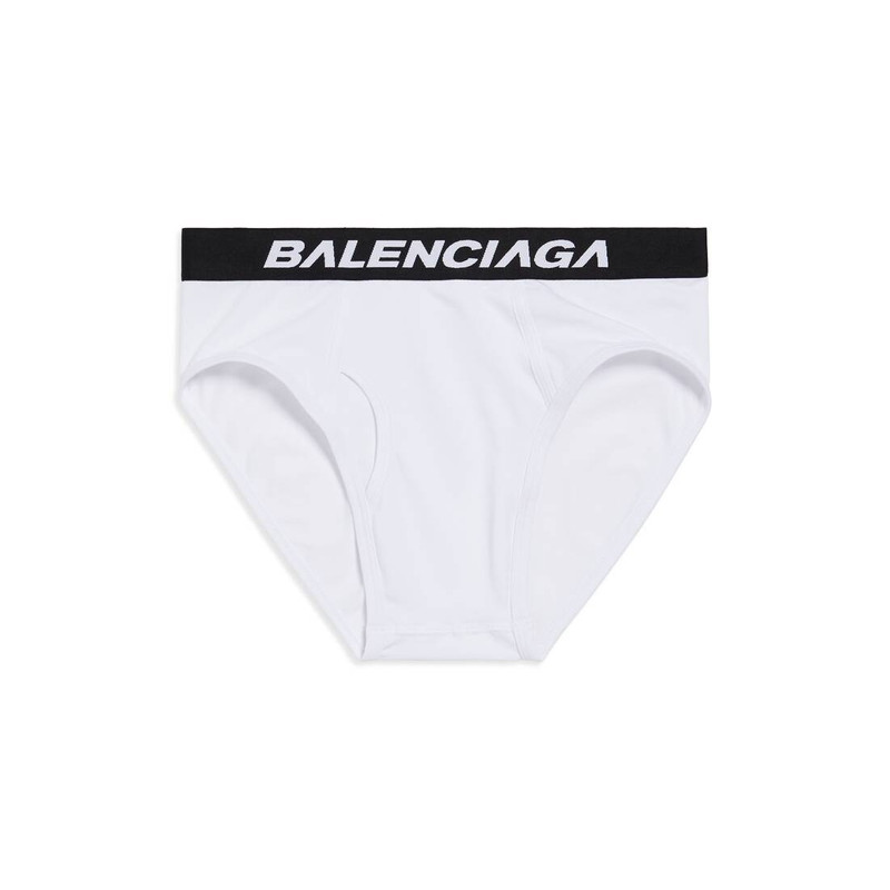 Men's Racer Briefs in White/black 1