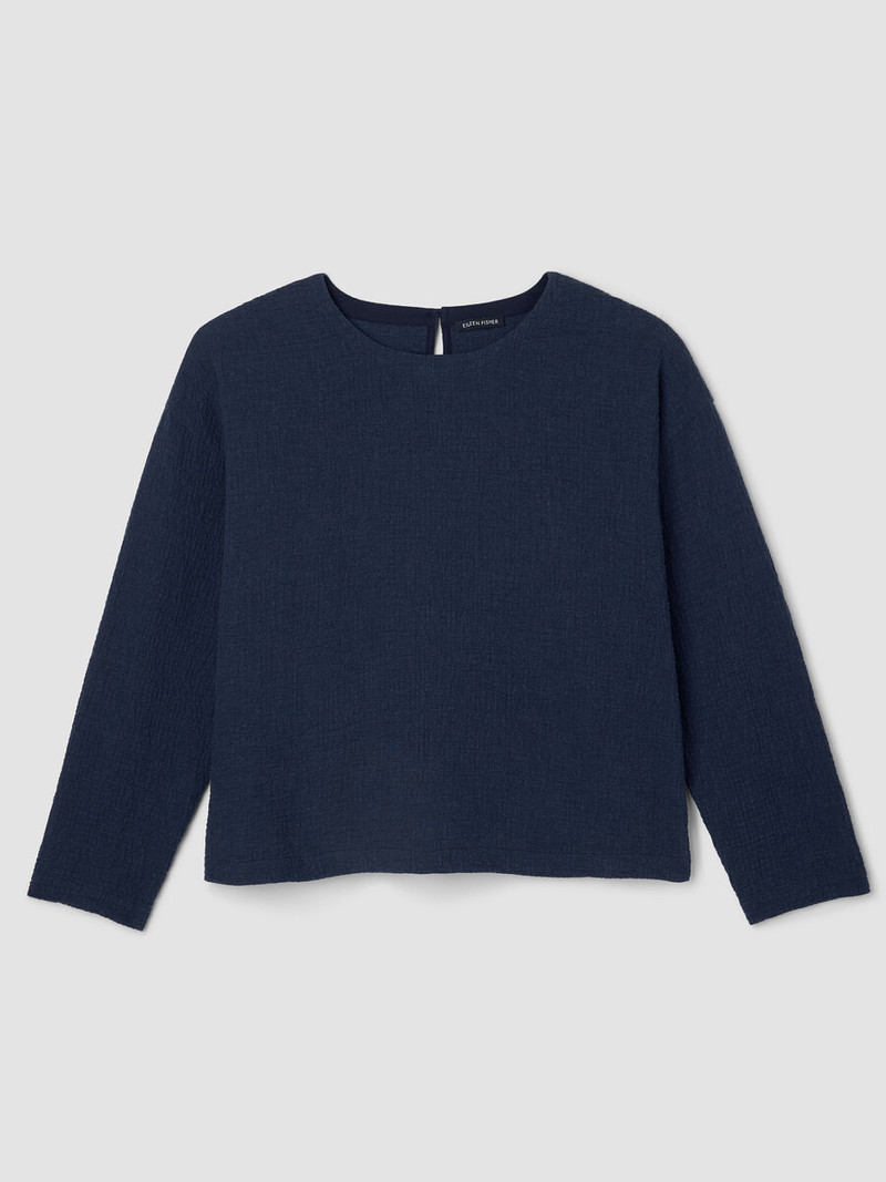 Organic Cotton Doubleweave Round Neck Box-Top 1