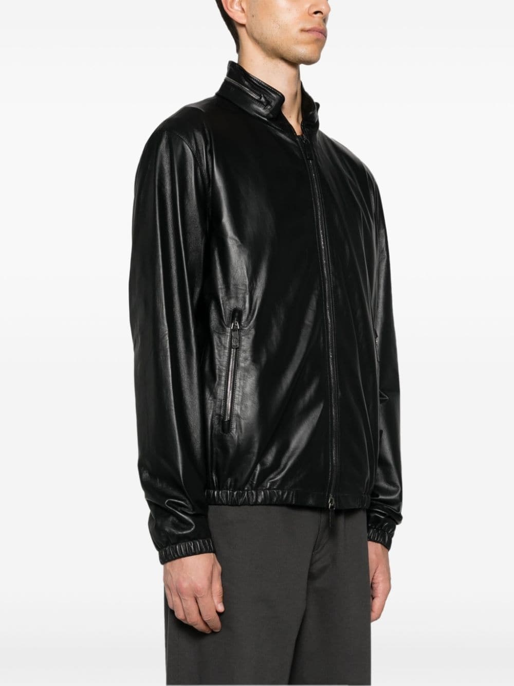 leather zipped jacket - 3