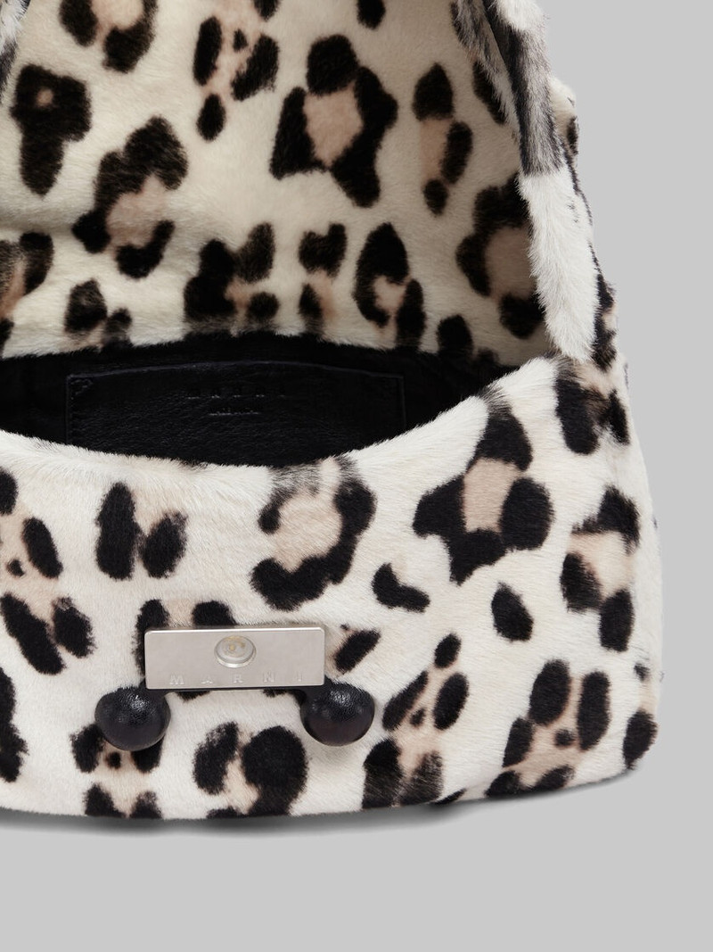 SHEARLING ANIMAL PRINT TRUNKAROO SOFT MEDIUM SHOULDER BAG 3