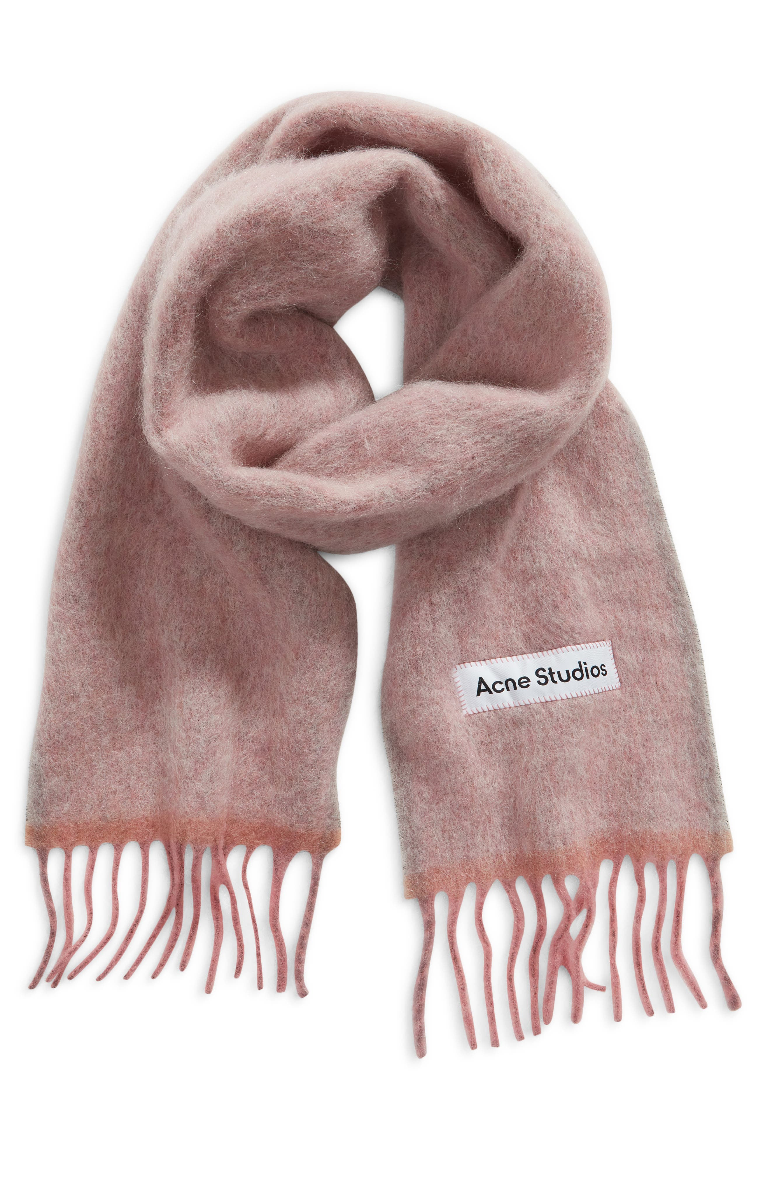Acne Studios Valley Fringe Scarf in Dusty Pink at Nordstrom - 2