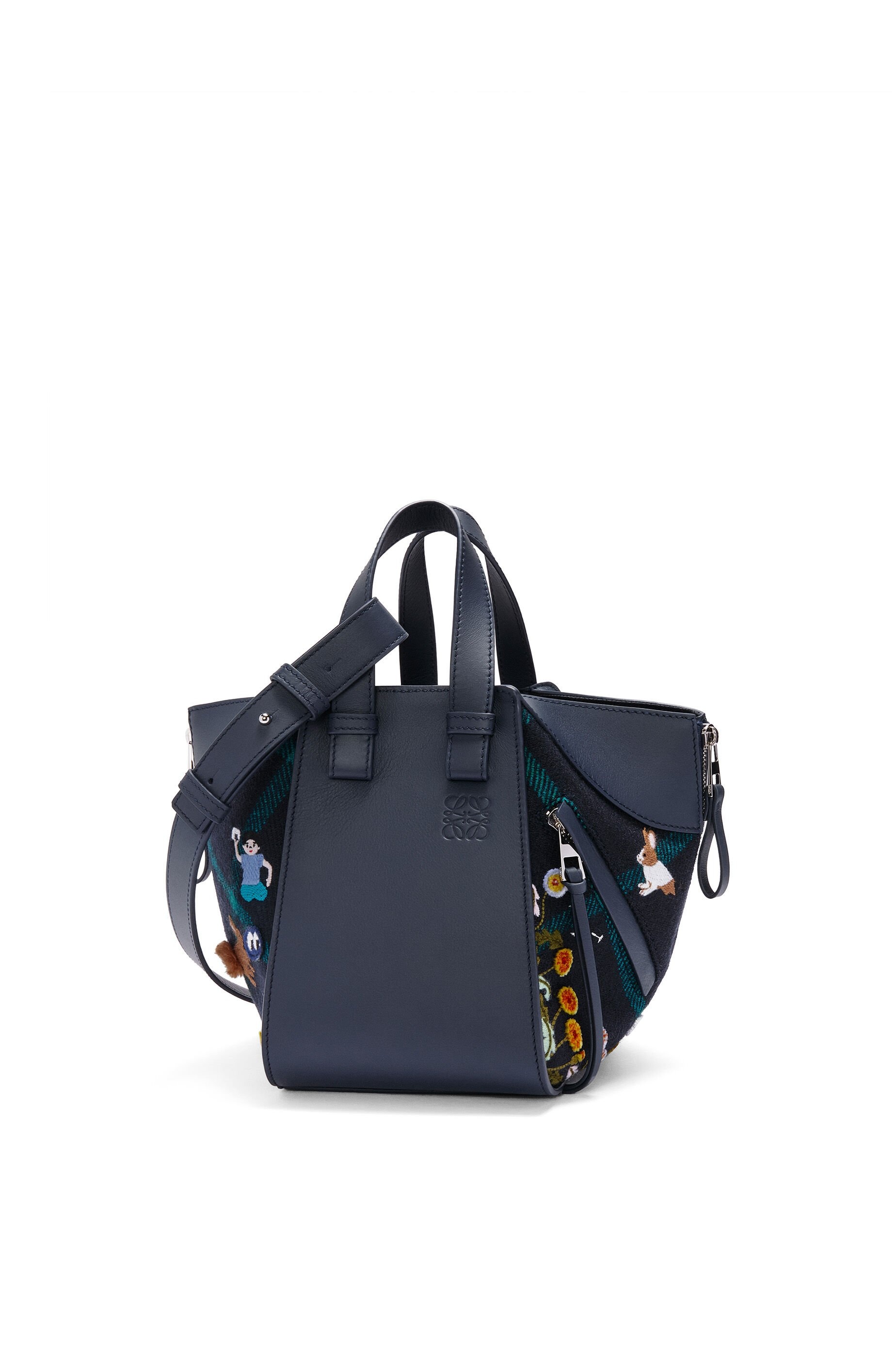 Bunny compact Hammock bag in calfskin and wool - 4