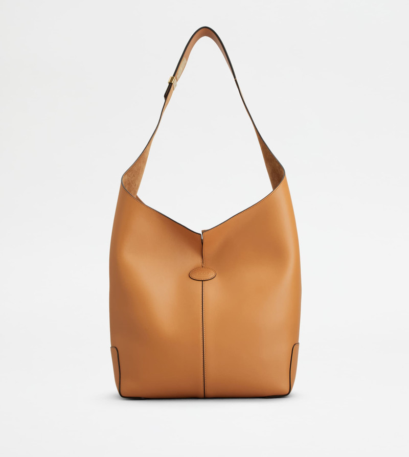 TOD'S DI BAG FOLIO SHOULDER BAG IN LEATHER LARGE - BROWN 1