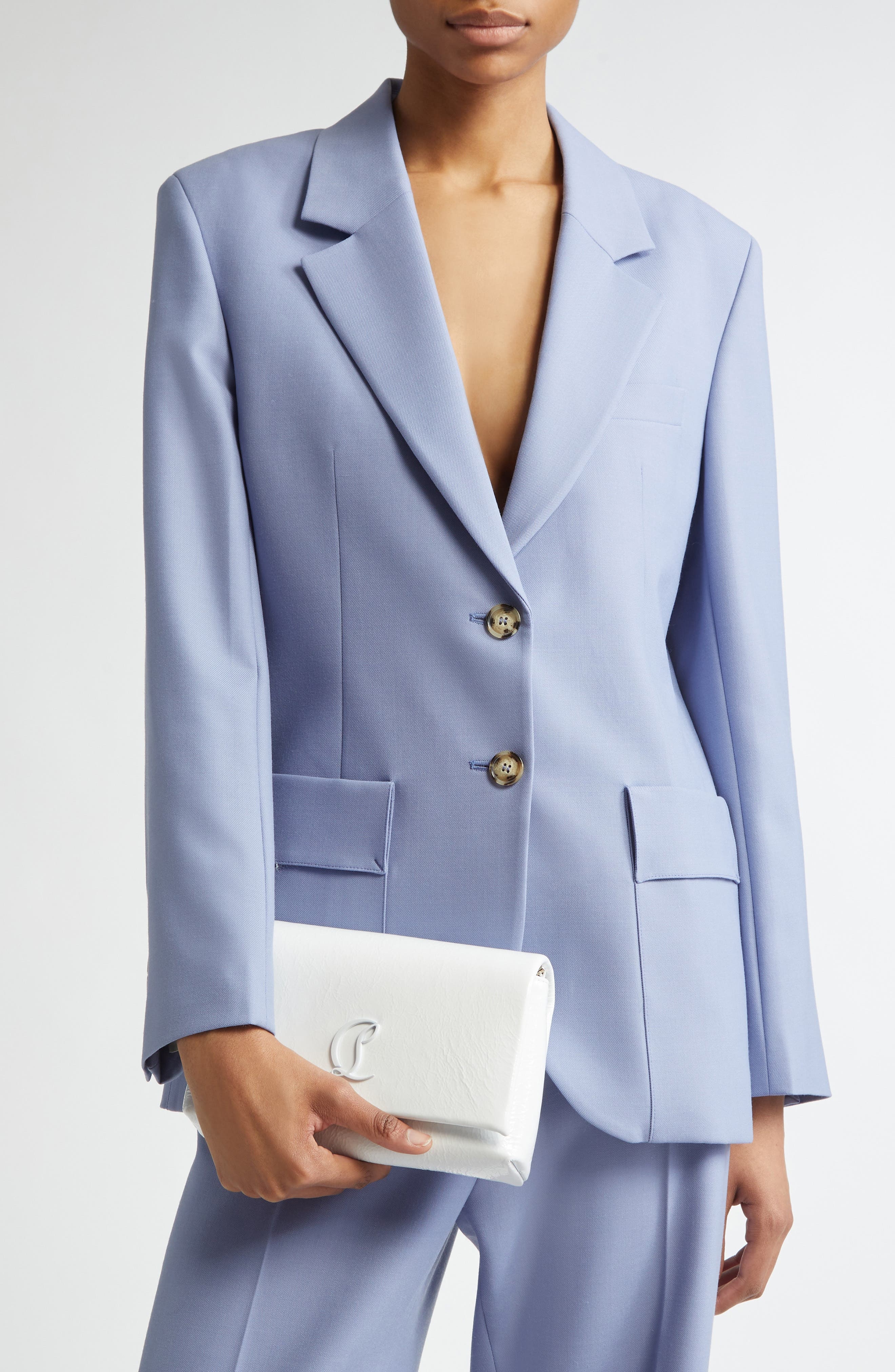 Christian Louboutin Loubi54 Soft Naplak Leather Shoulder Bag in Bianco at Nordstrom - 3