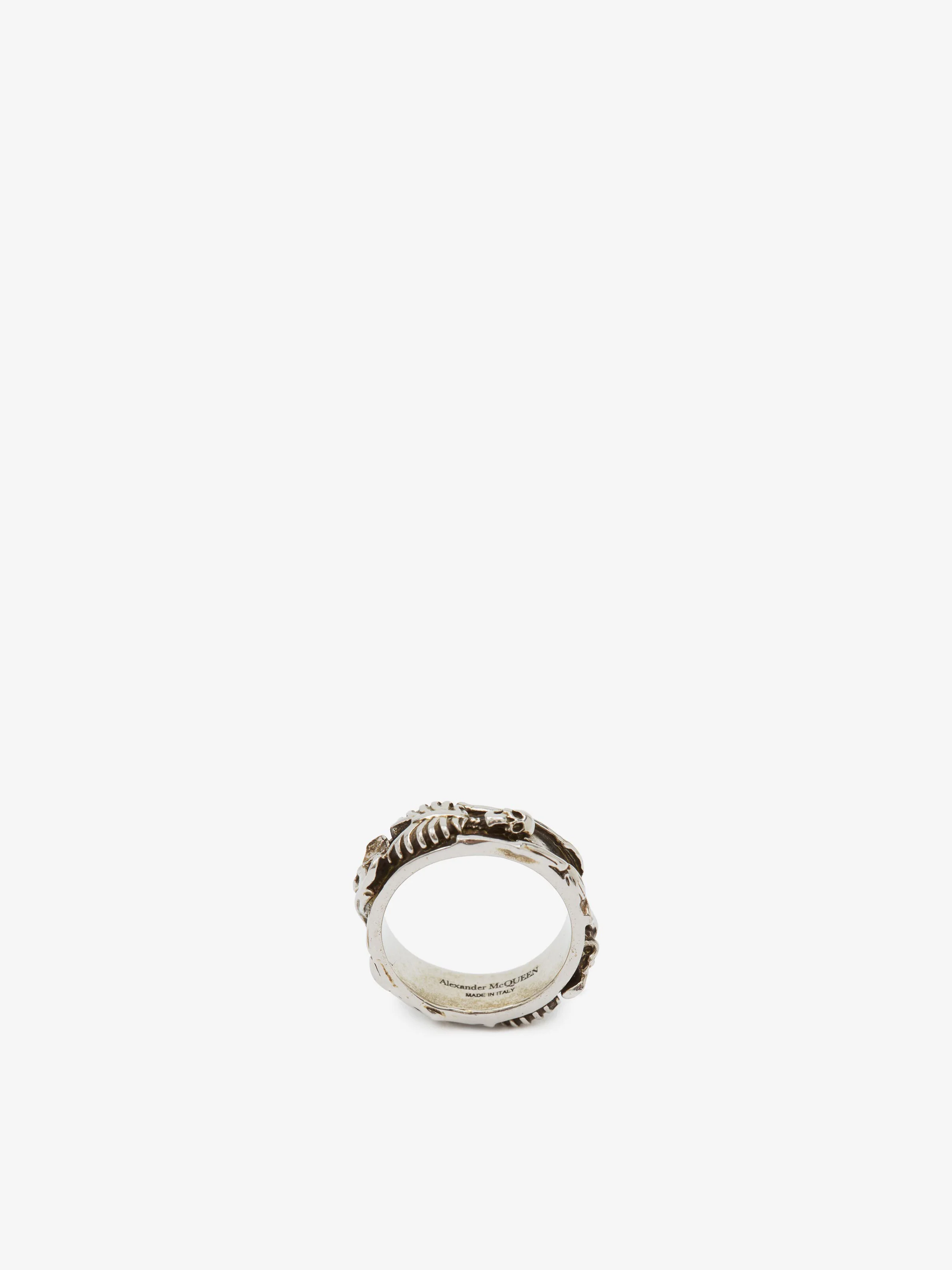 Men's Dancing Skeleton Ring in Silver - 1