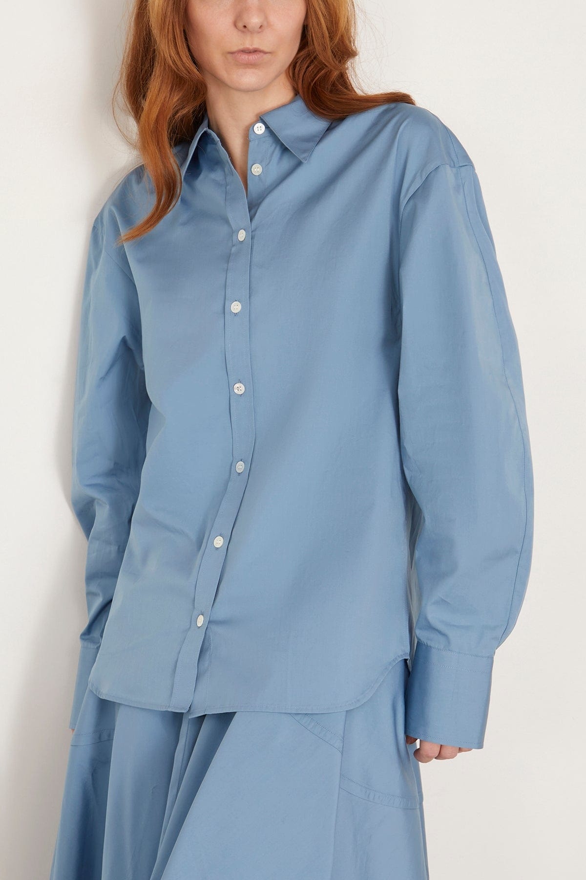 Vera Cotton Poplin Shirt in Lobelia - 3
