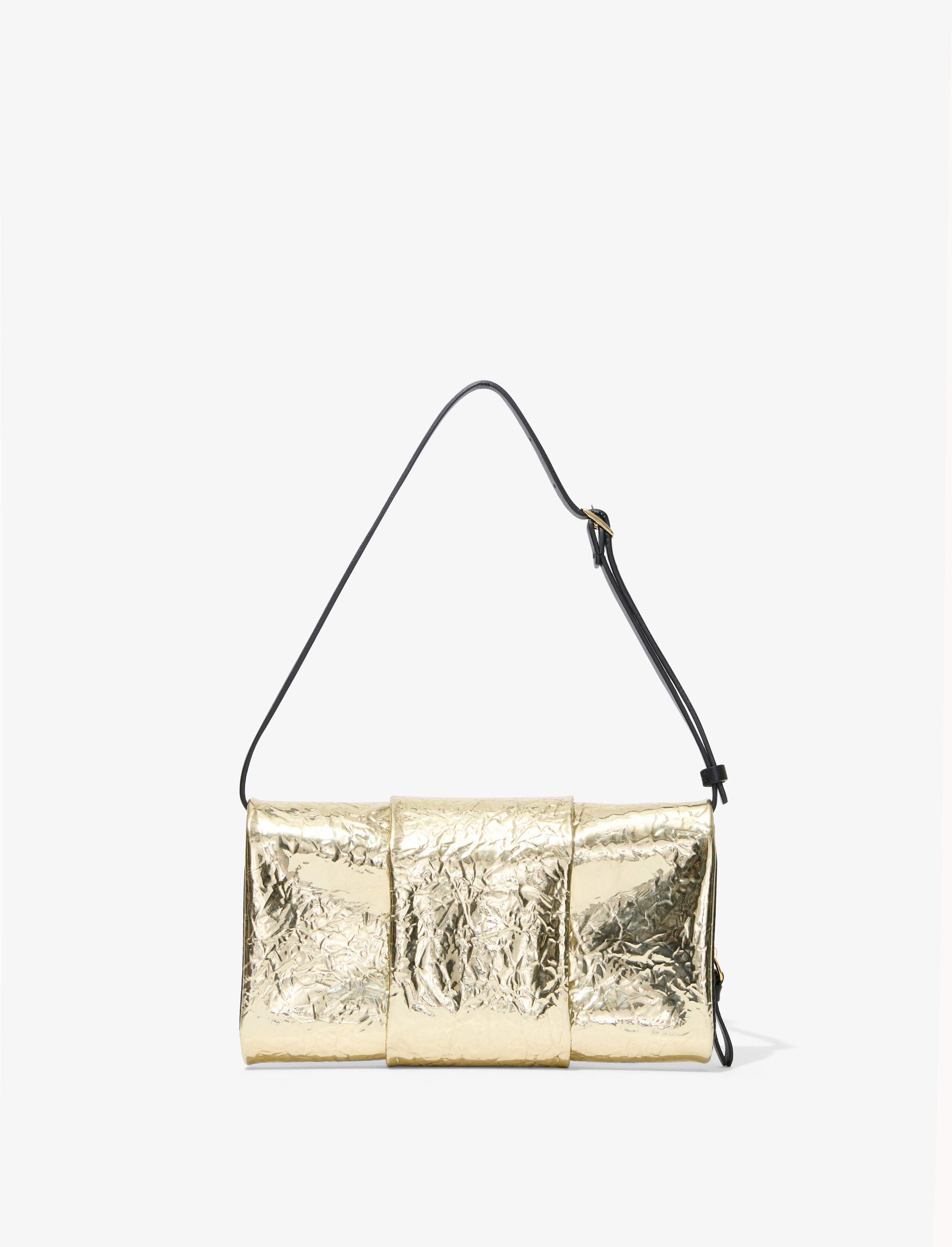 Flip Shoulder Bag in Crinkled Metallic - 4