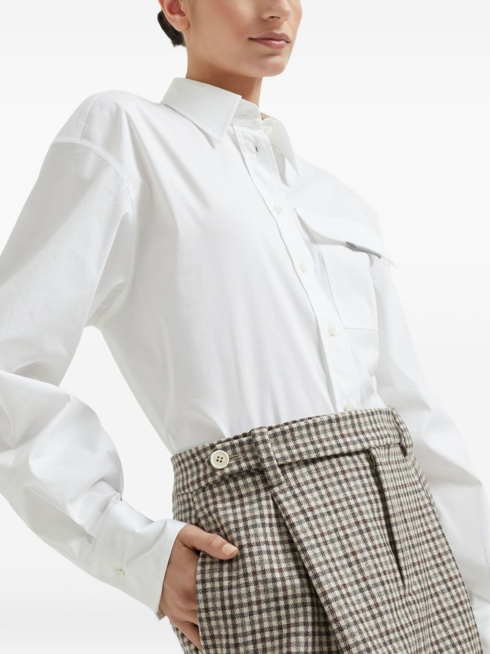 checked flannel mini skirt - 5