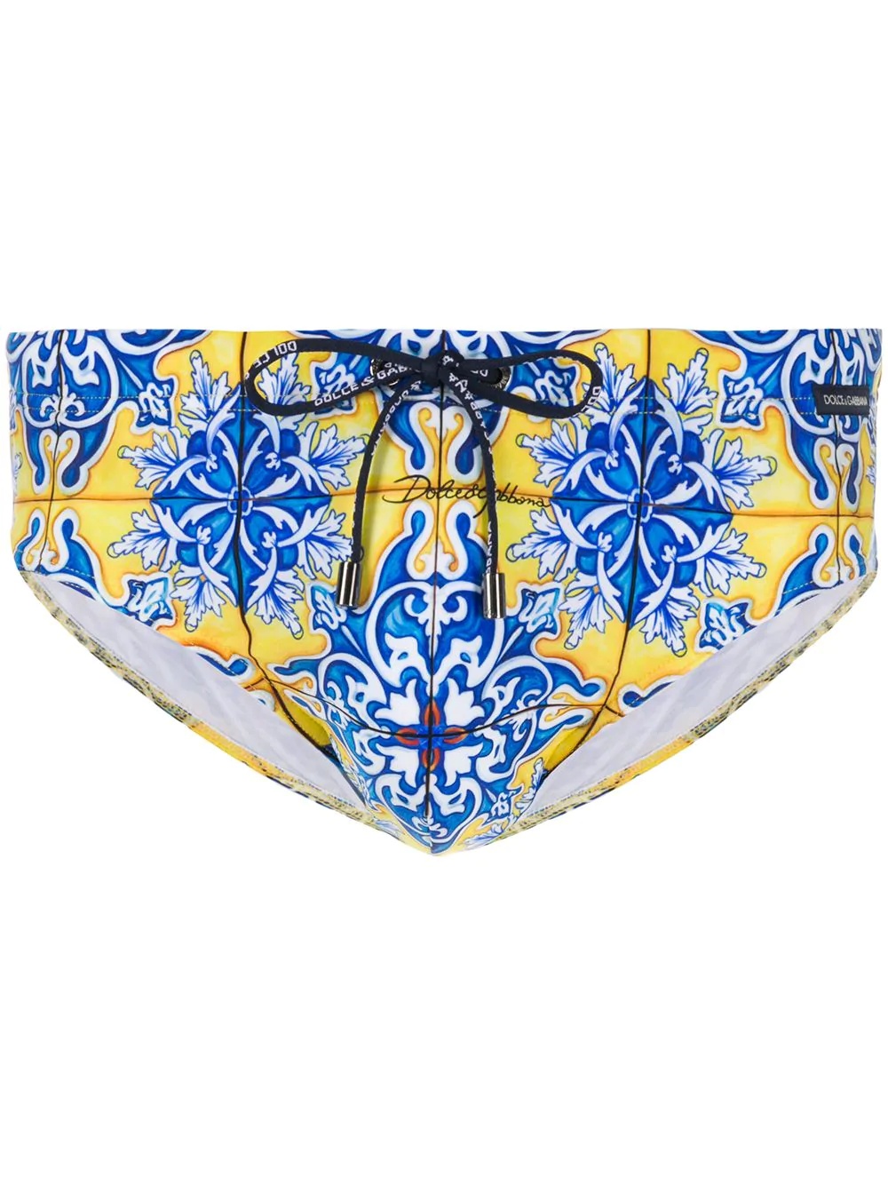 Maiolica print swimming trunks - 1