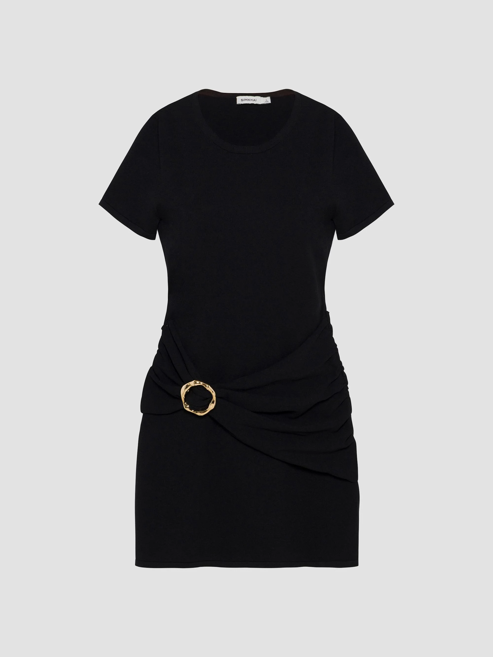 Women's Leni Draped Mini Dress - Black - 1