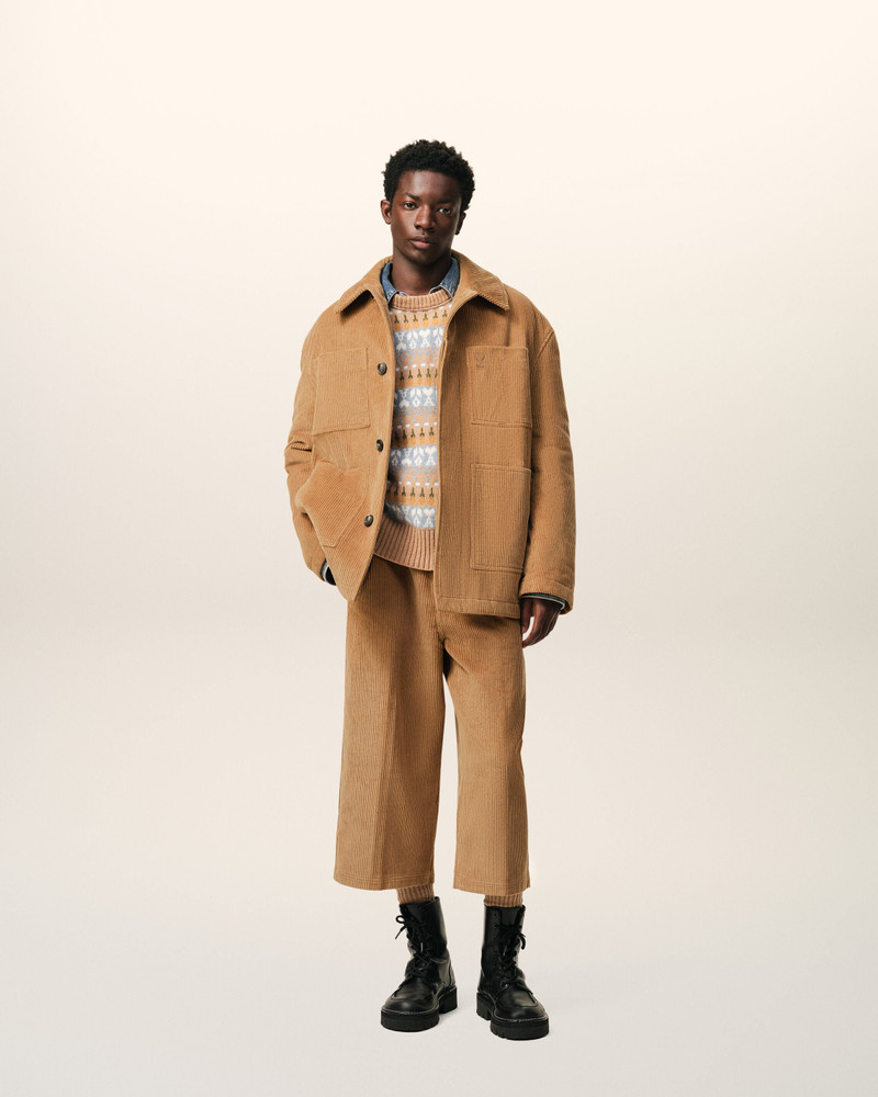 AMI Paris BROWN COTTON CORDUROY WORKER JACKET outlook