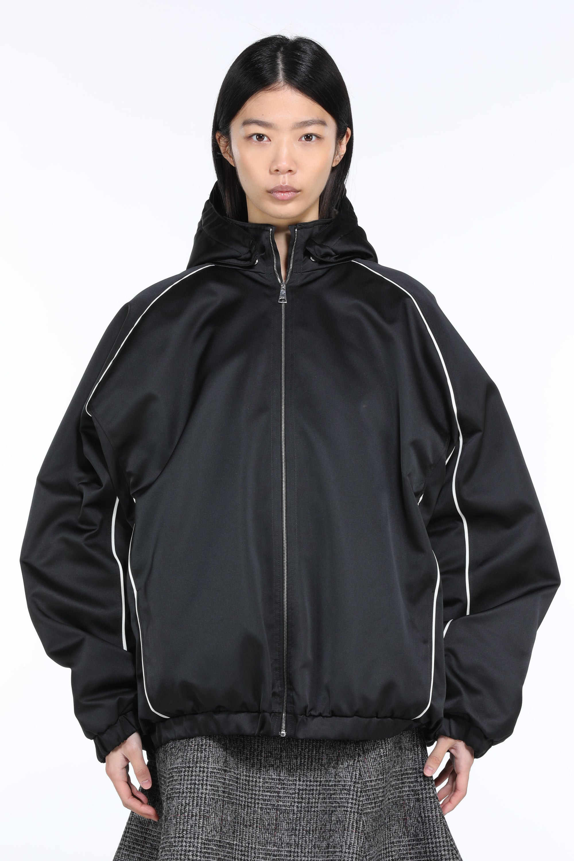 BOMBER JACKET WITH HOOD AND FAUX FUR LINING - 4