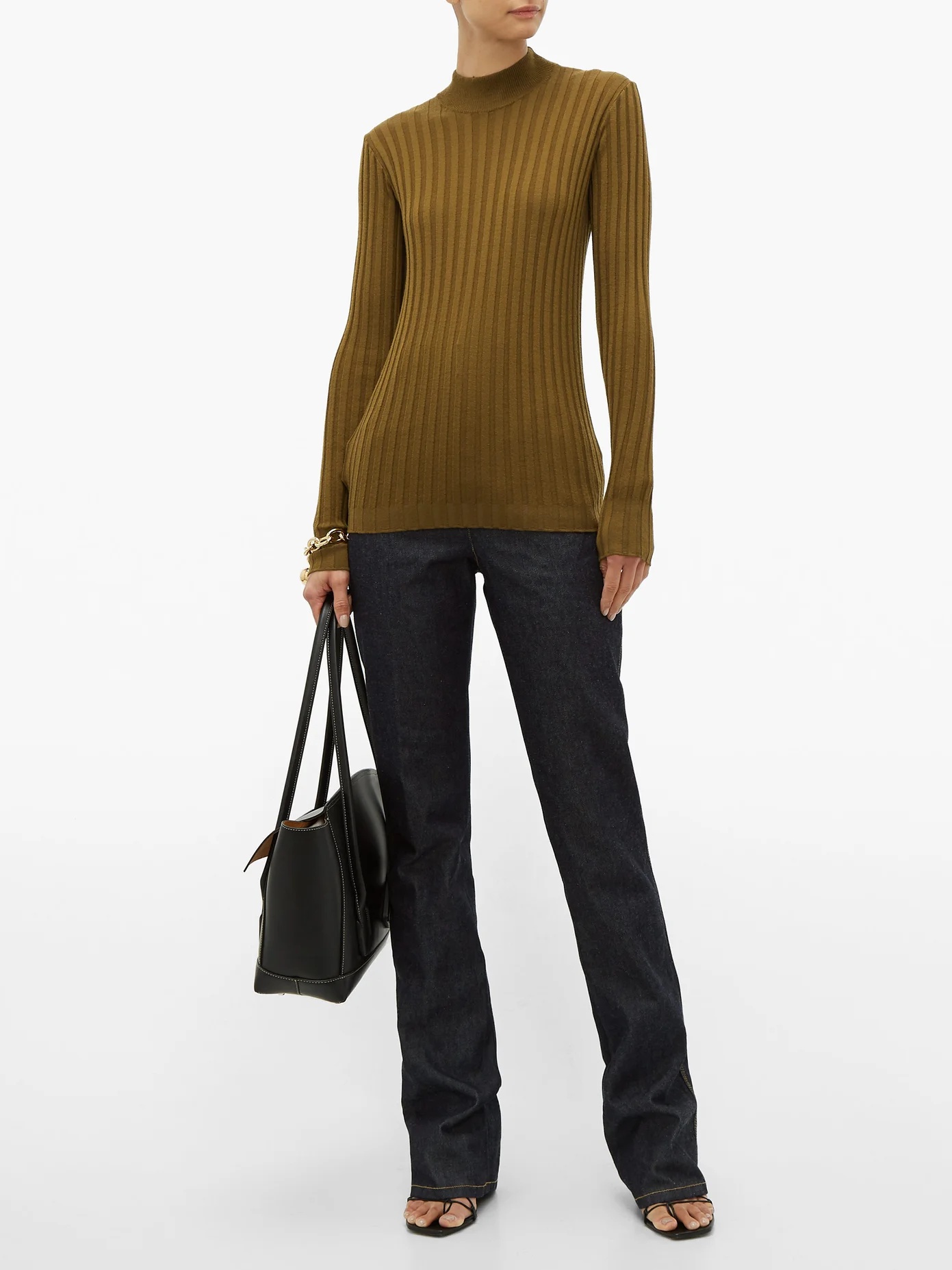 Wide-rib knitted wool-blend sweater - 2