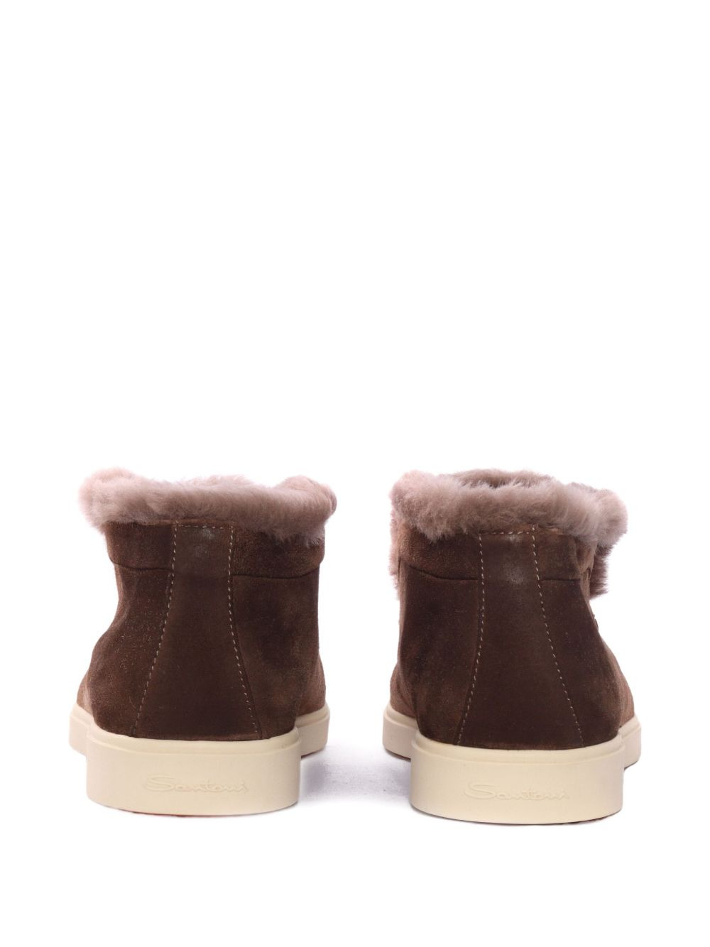 fur-trimmed suede boots - 3