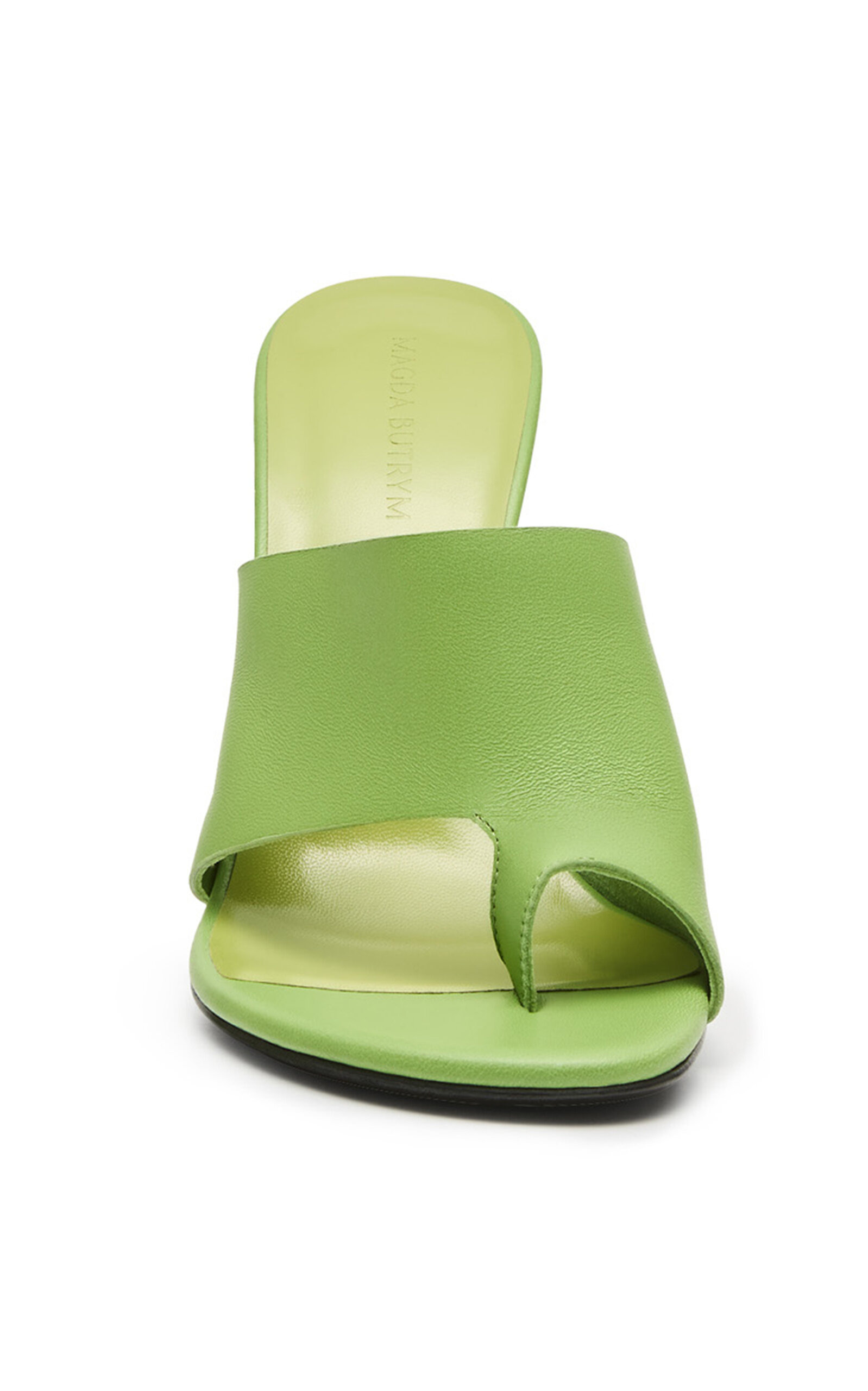 Thong Heel Leather Sandals green - 3