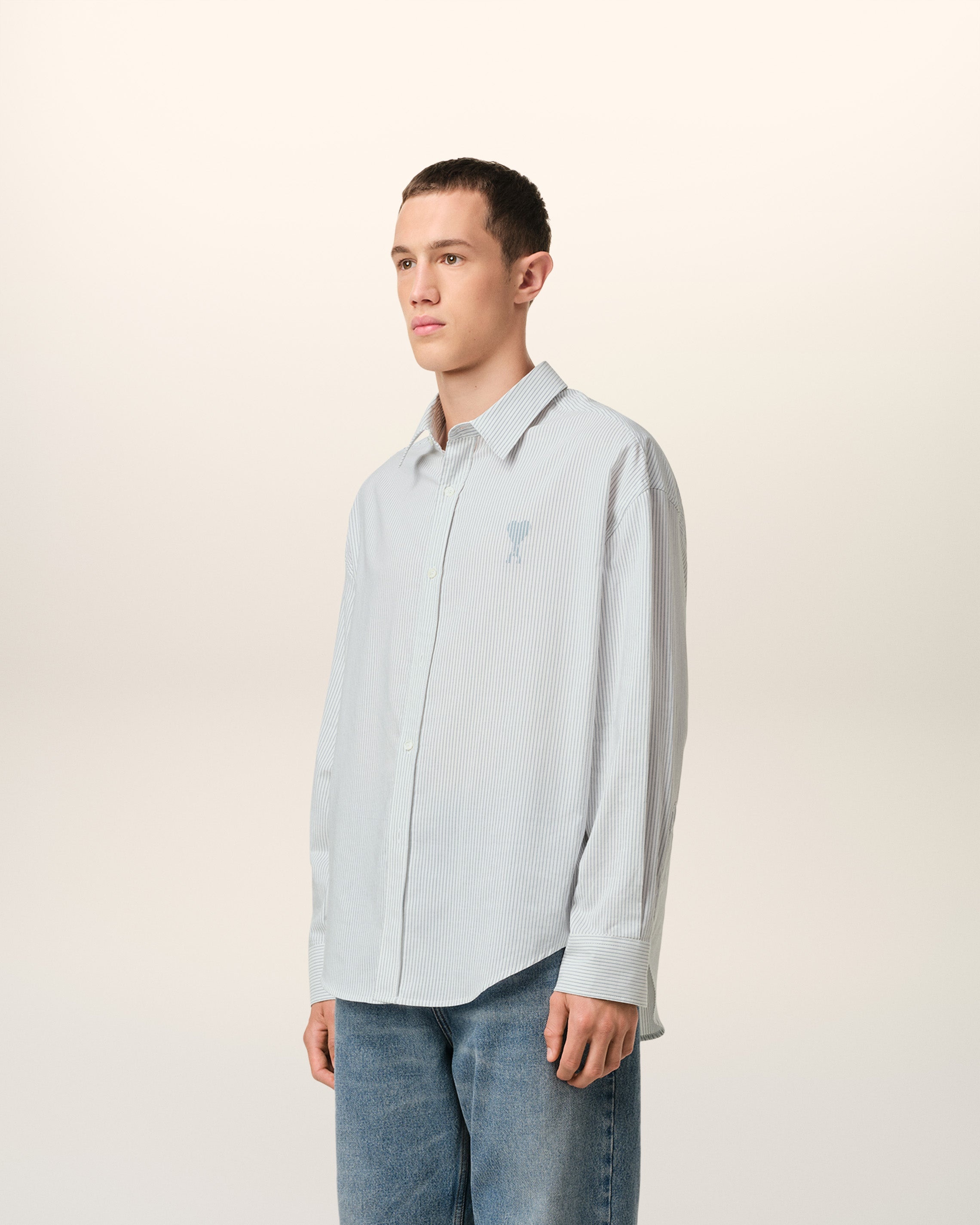 BLUE COTTON BOXY FIT SHIRT - 6