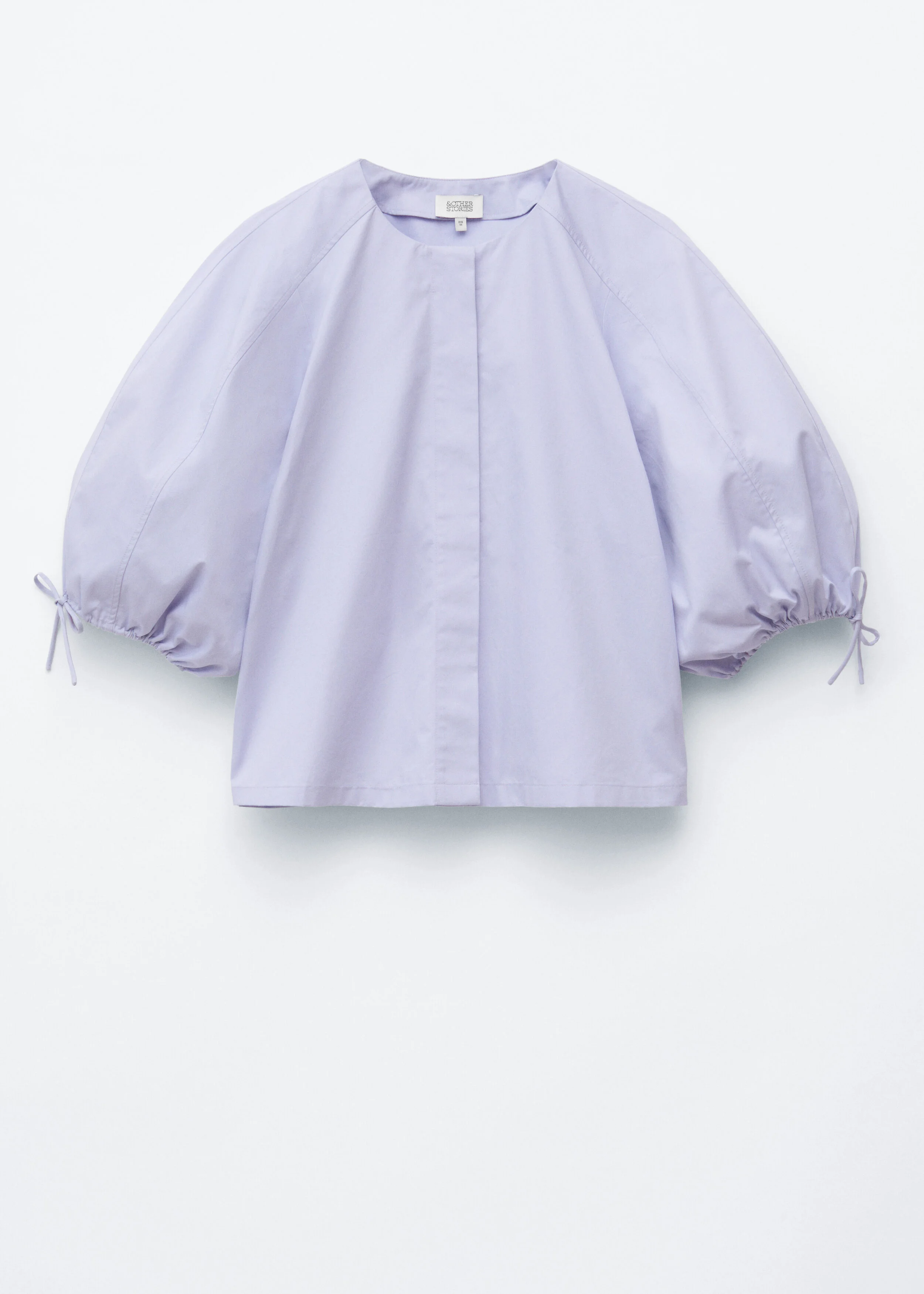 Volume-Sleeve Cotton Blouse - 1