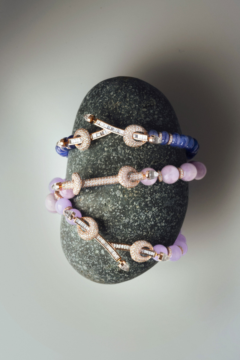 ANANYA Tanzanite Diamond Twin Bar Chakra Bracelet outlook