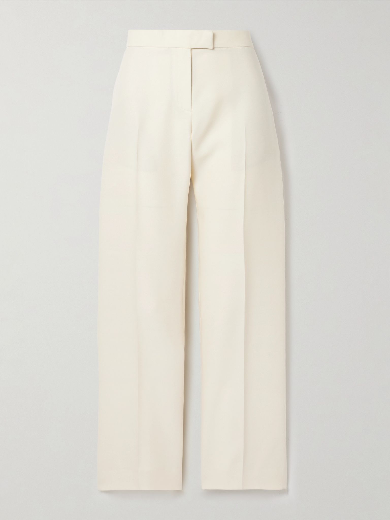 Callen wool and silk-blend crepe straight-leg pants Cream - 1