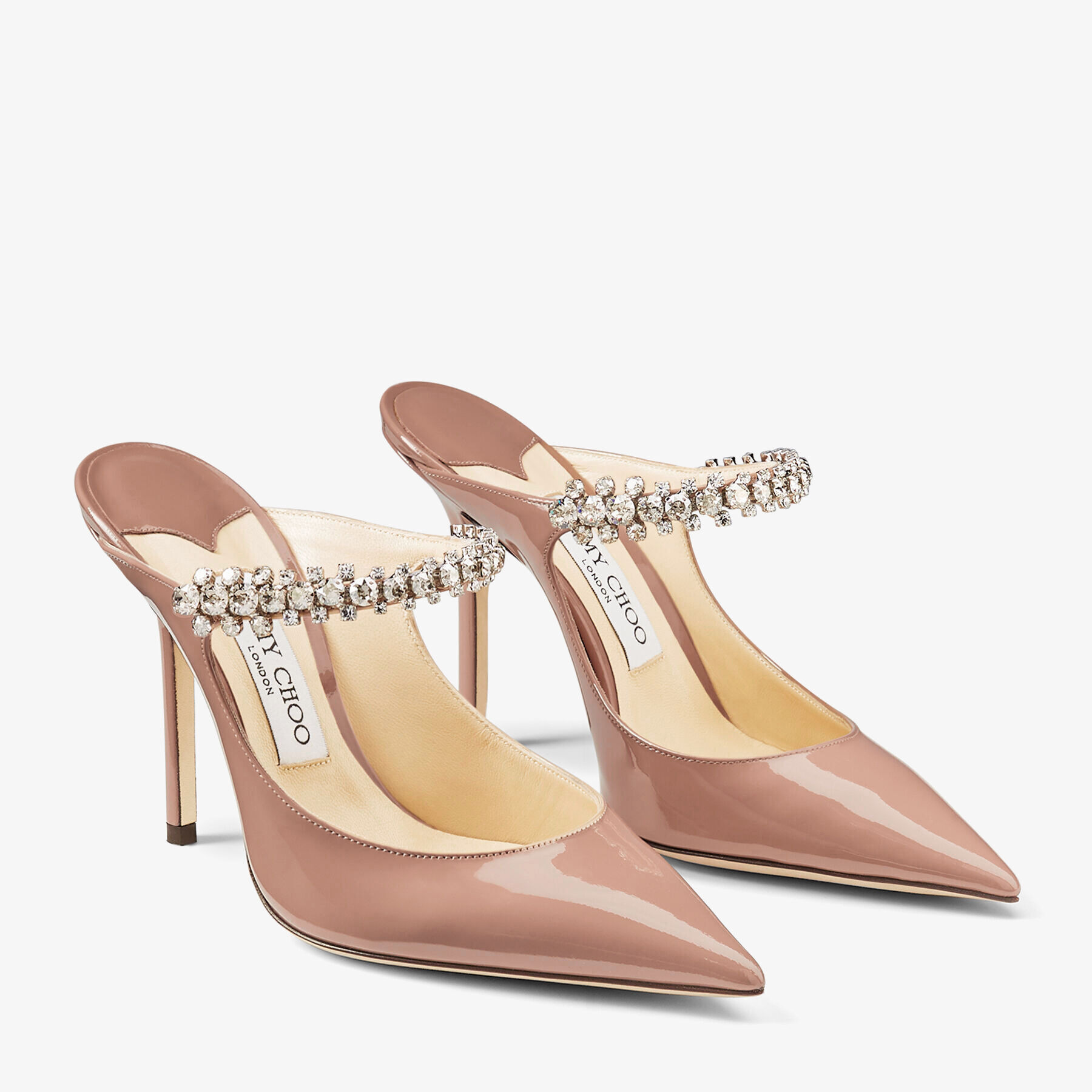 Bing 100
Ballet Pink Patent Leather Mules with Crystal Strap - 2