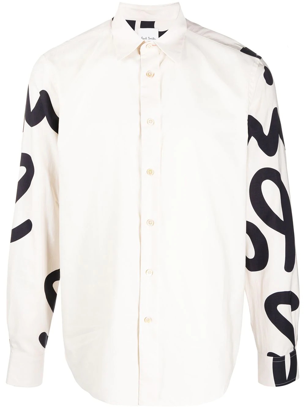 logo print button-up shirt - 1