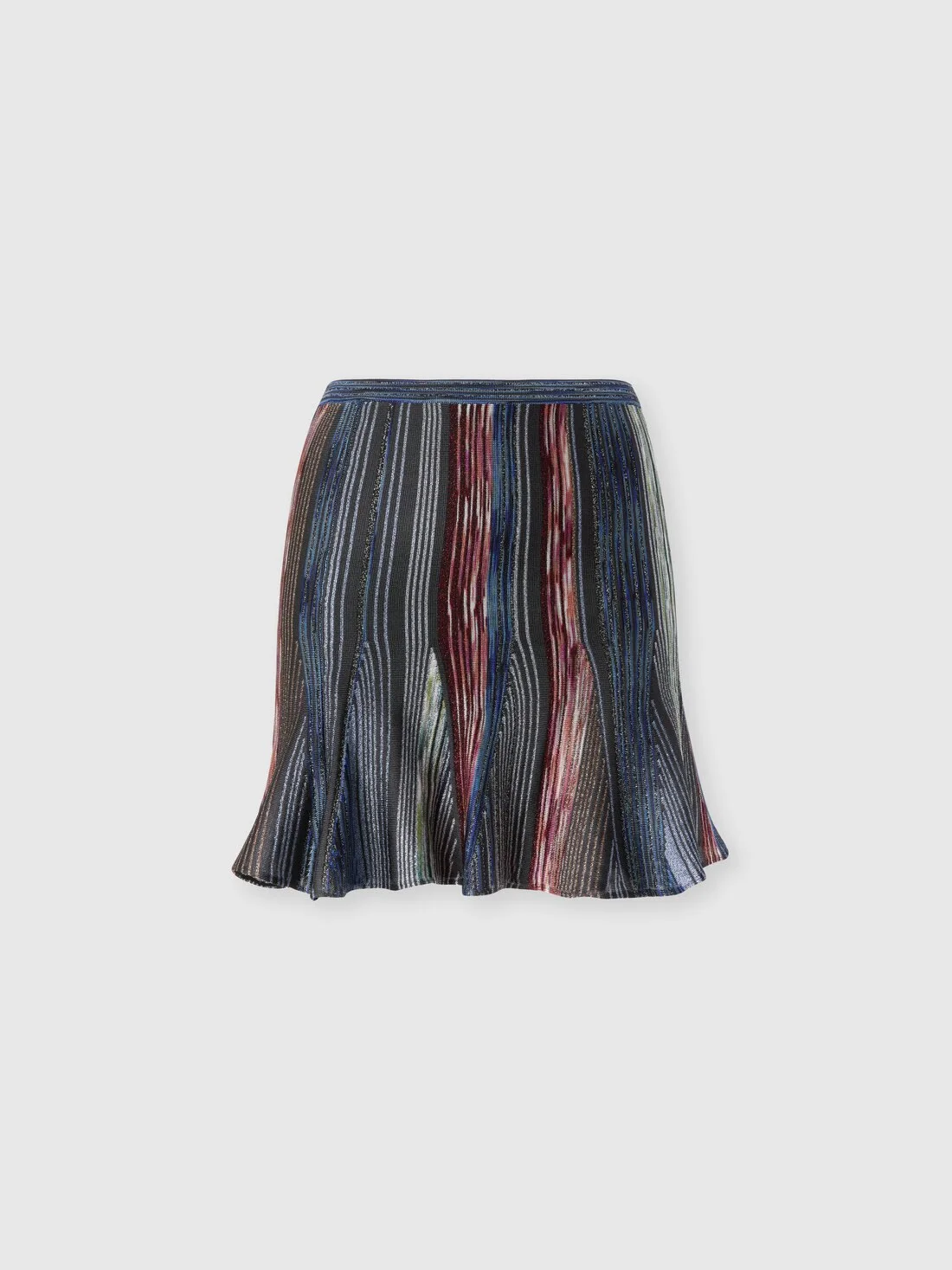 Flared space-dye viscose lamé mini skirt - 1