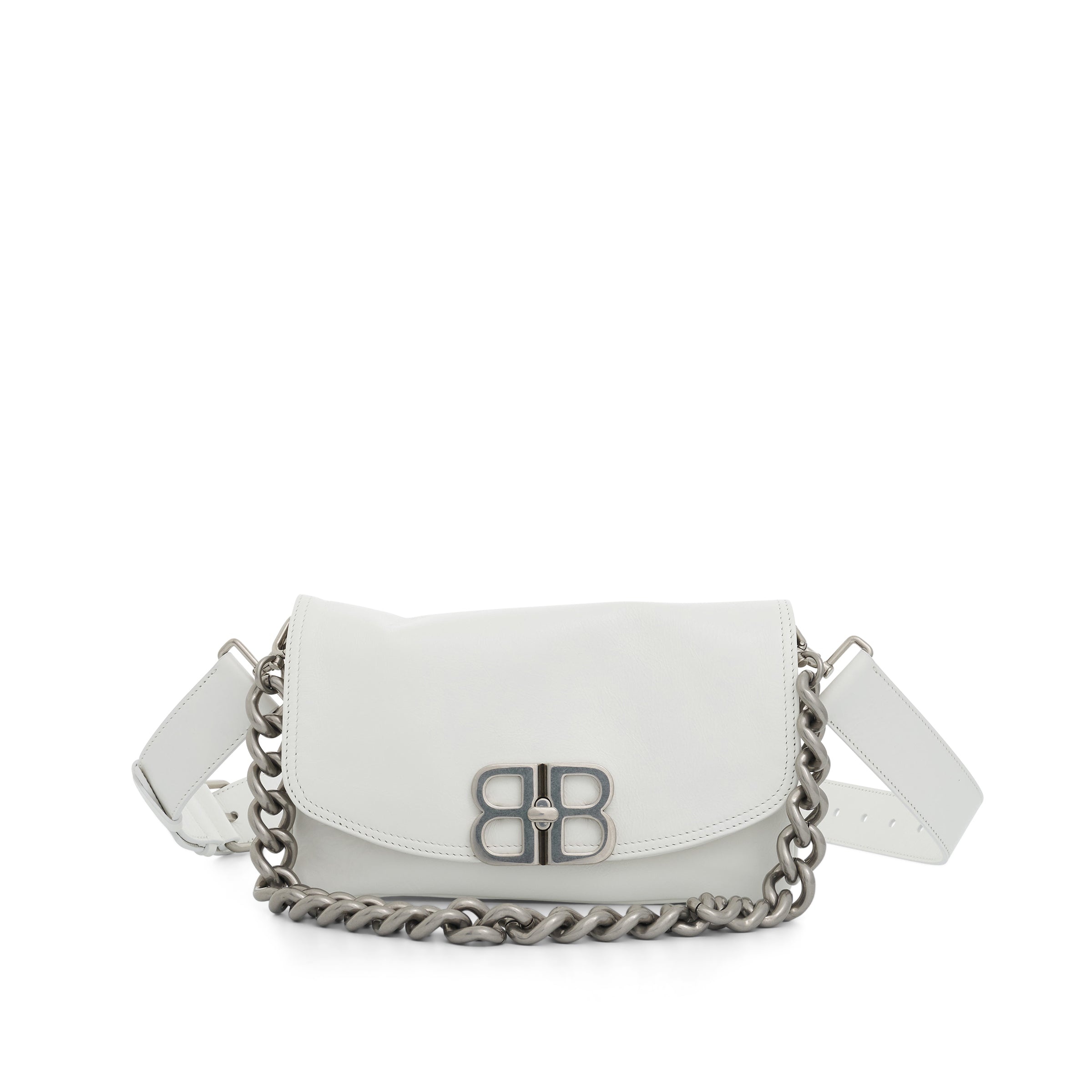 Small BB Soft Flap Bag in Optic White - 2
