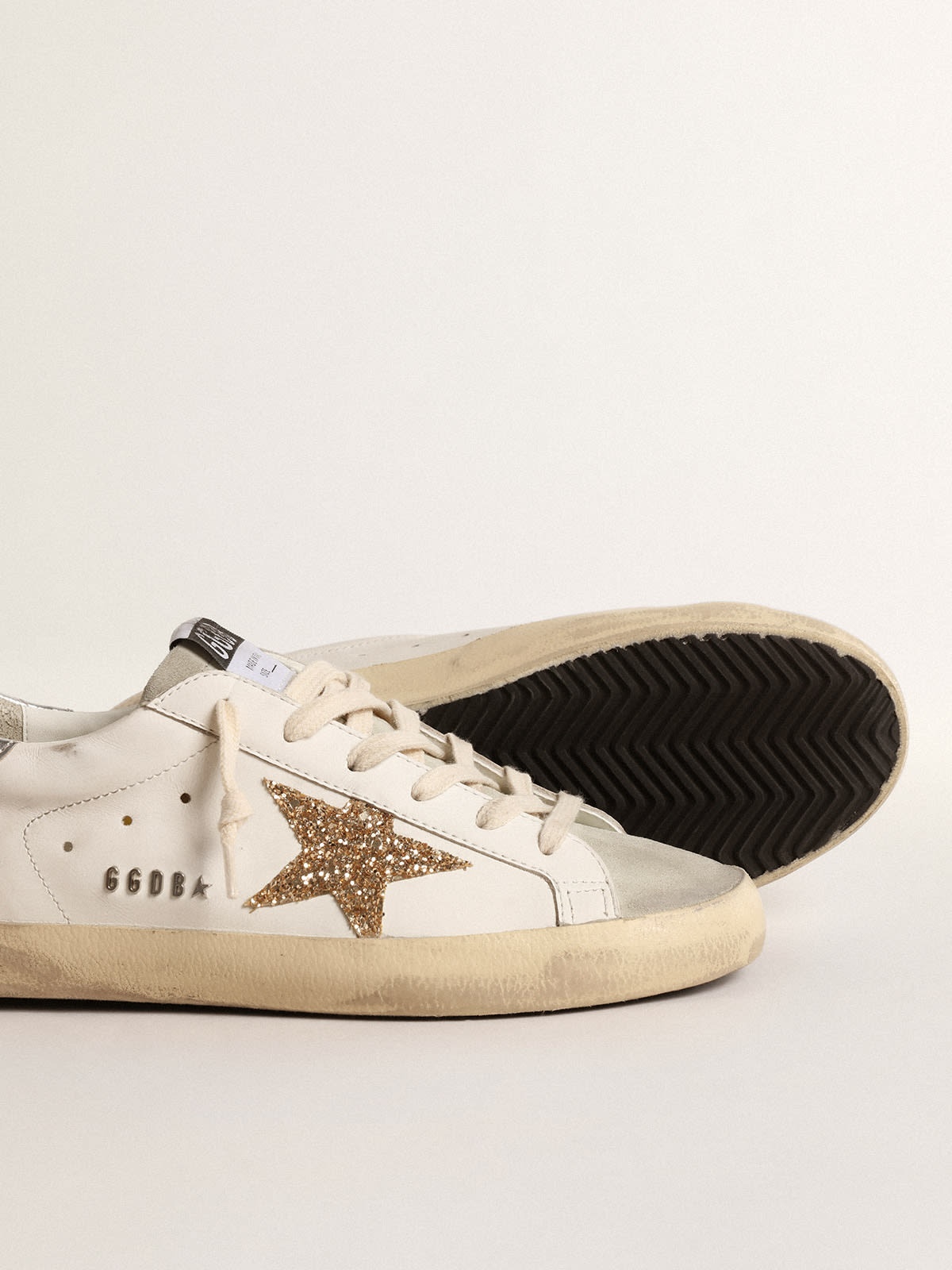 Super-Star with gold glitter star and ice-gray suede inserts - 3