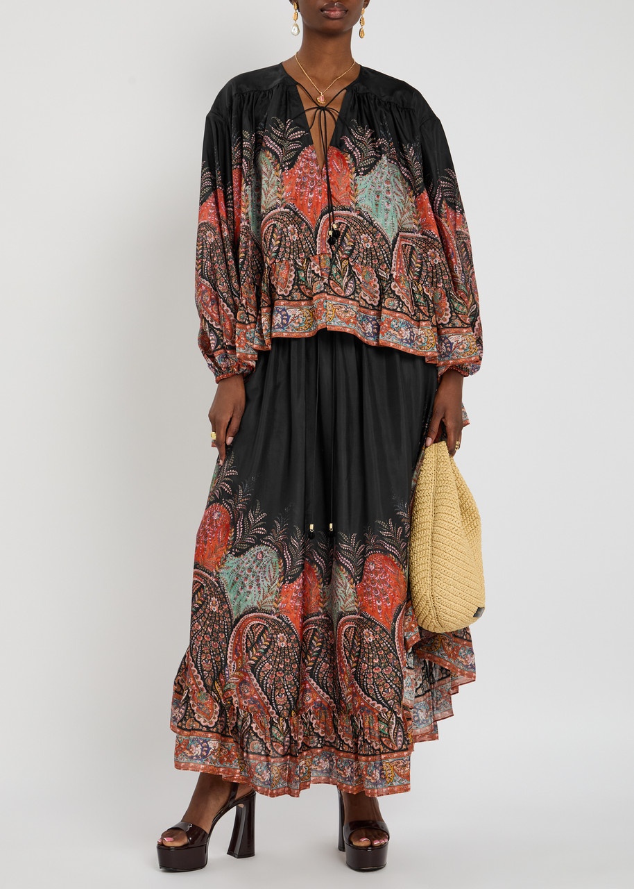 Zimmermann Rhiannon Ruffle Silk Midi Skirt - 4