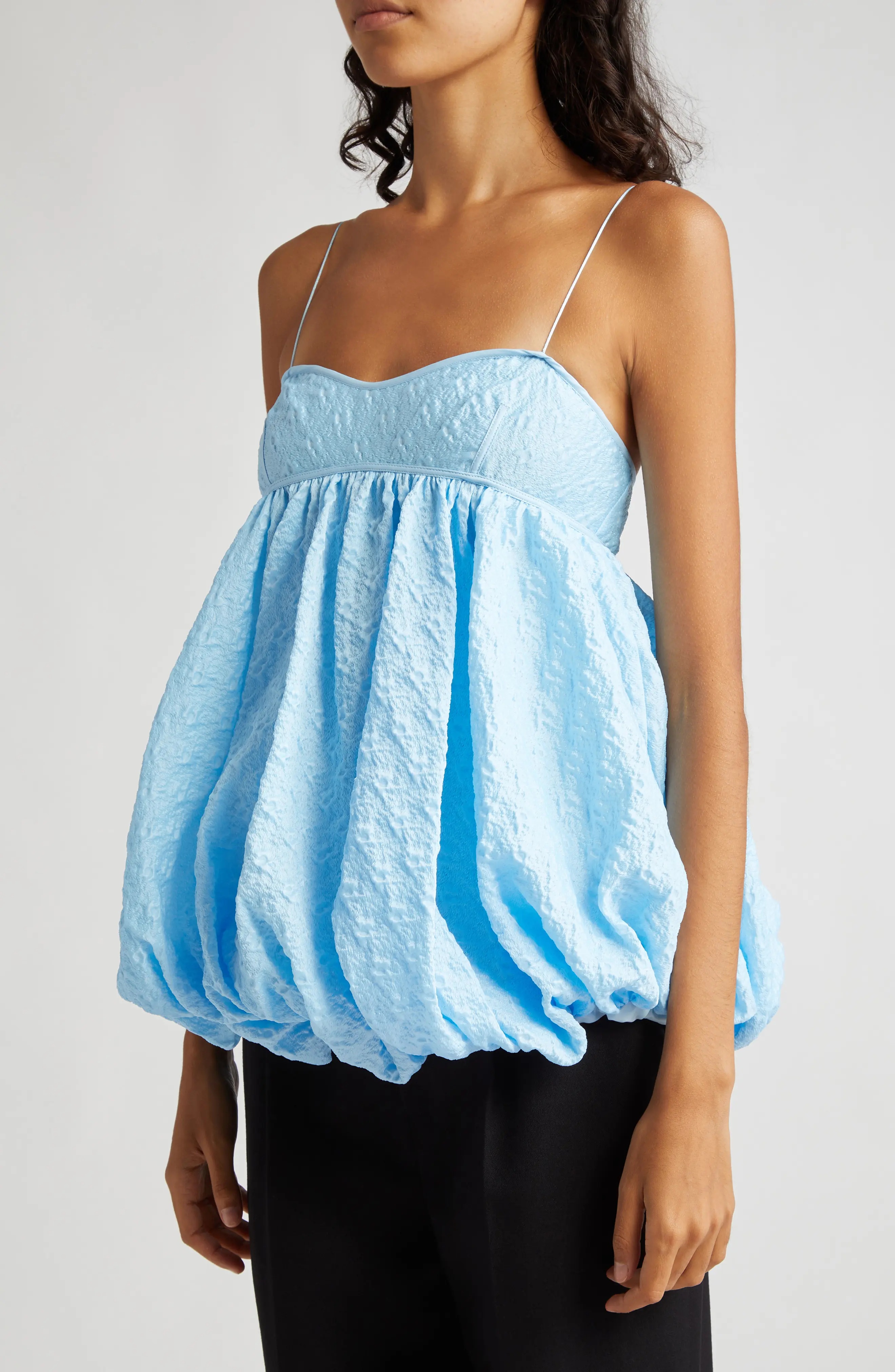 CECILIE BAHNSEN Shea Bolsillo Matelassé Bubble Top