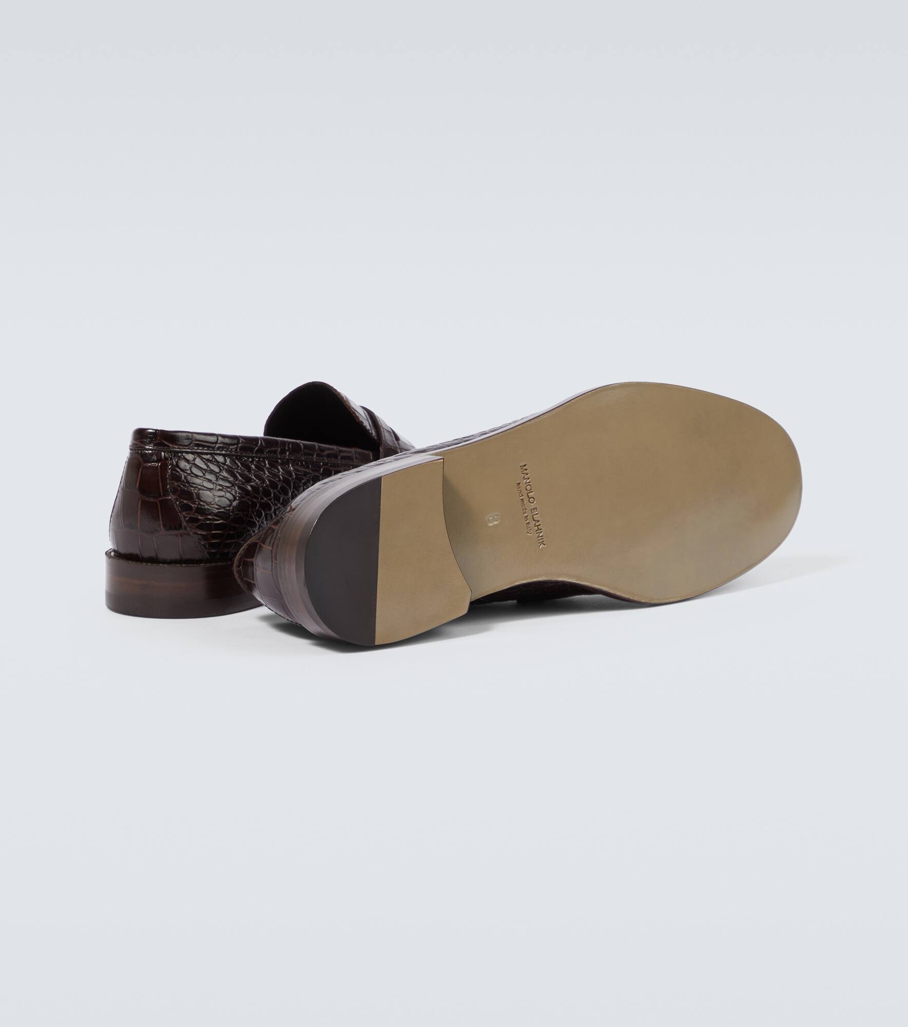 Perry croc-effect leather penny loafers - 7