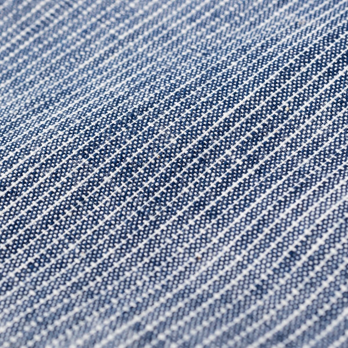 IHSH-285-PIN 5.5oz Selvedge Pinstripe Chambray Short Sleeve Work Shirt - Indigo - 9