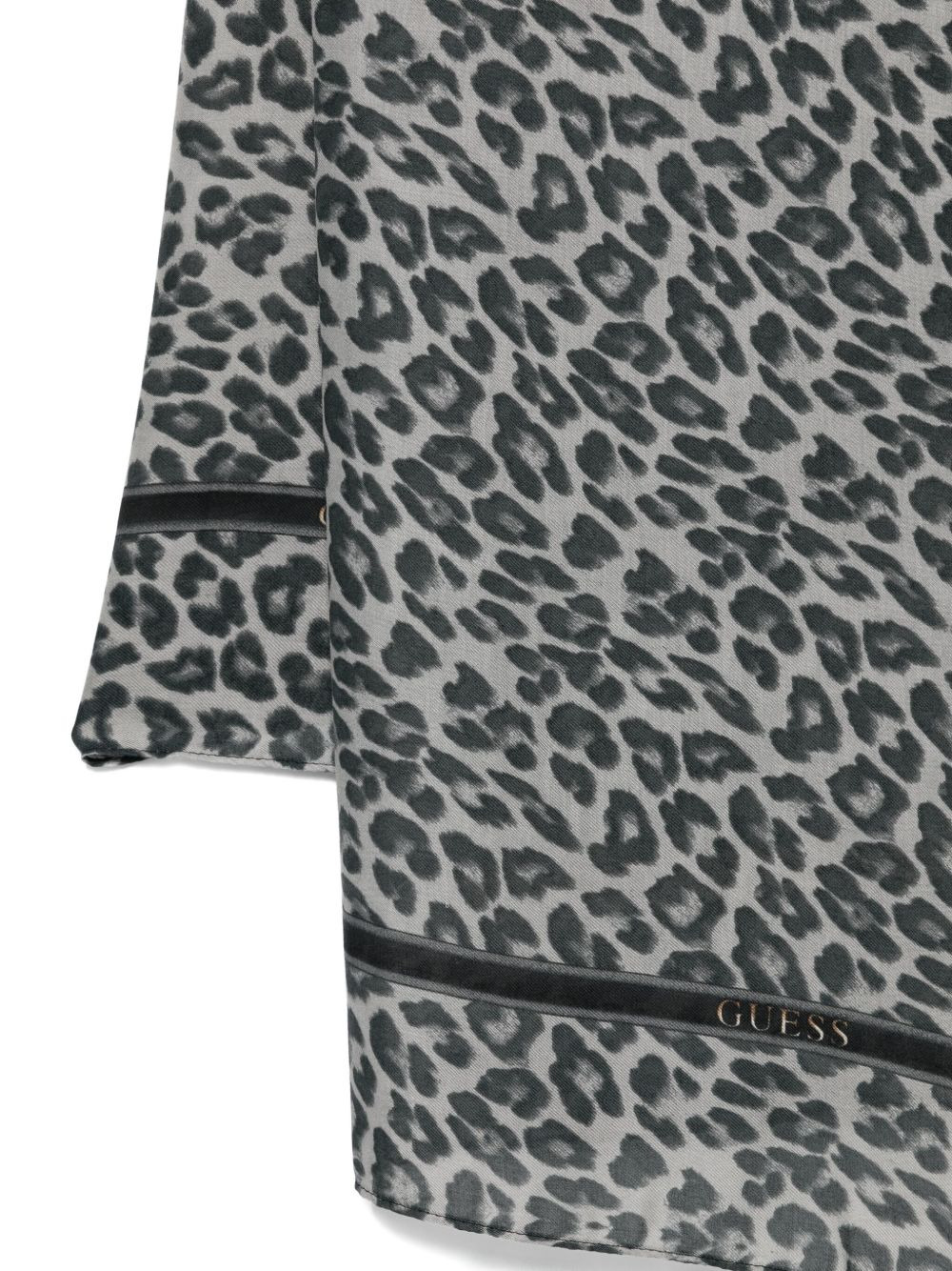 leopard-print chain-detail scarf - 3