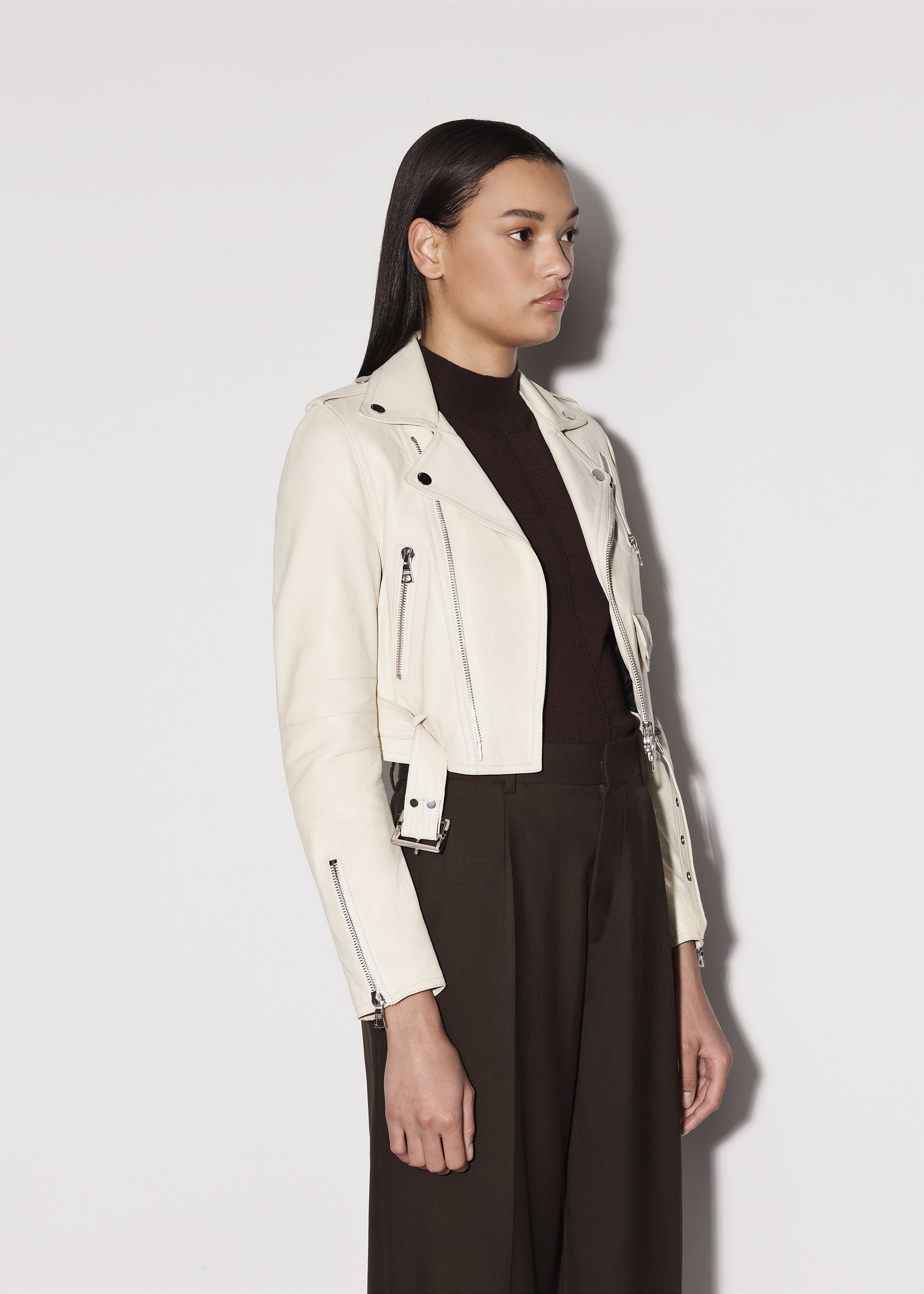 LEATHER BIKER JACKET - 6