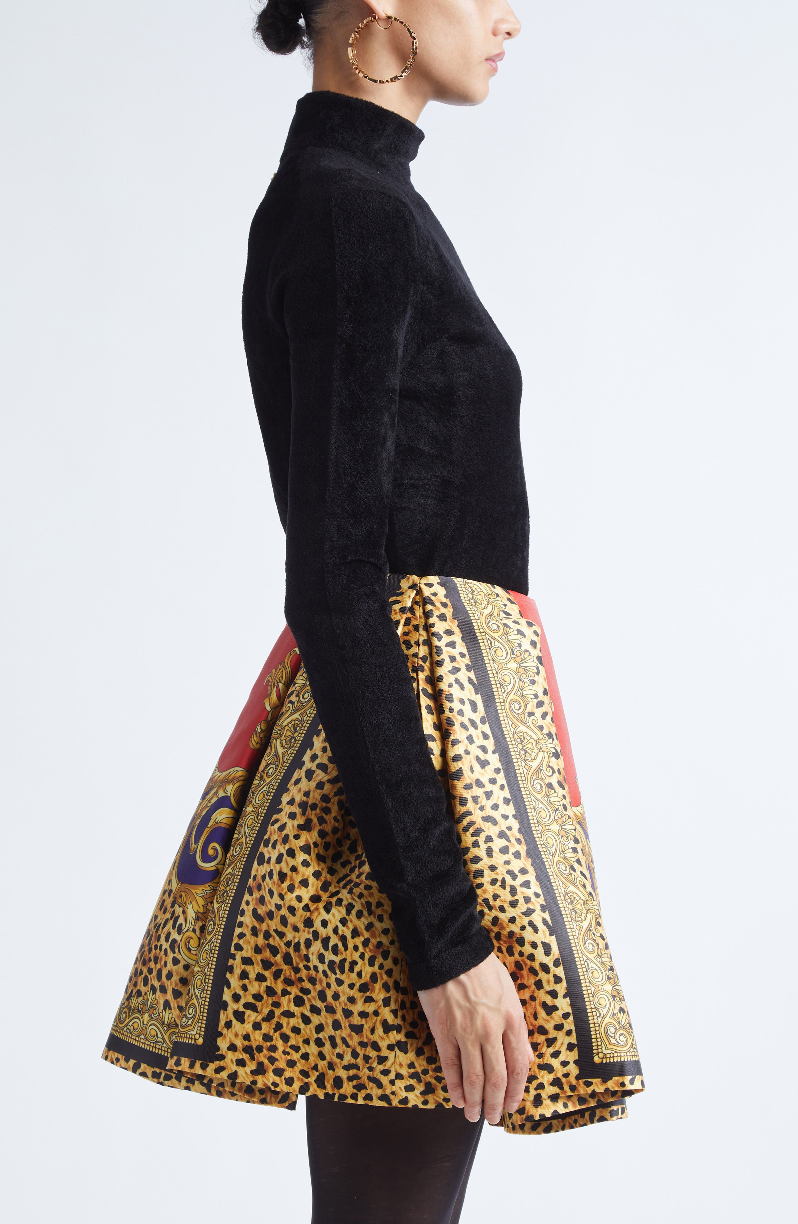 Versace Compact Chenille Sweater in Black at Nordstrom - 4