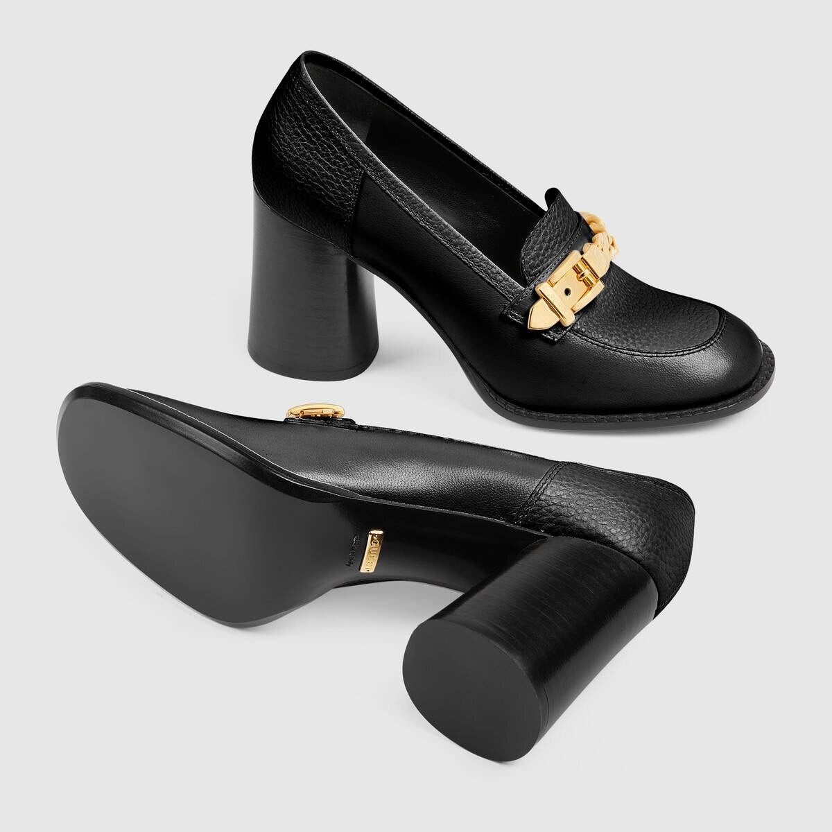 Gucci Sylvie Chain Mid Heel Loafers - 3